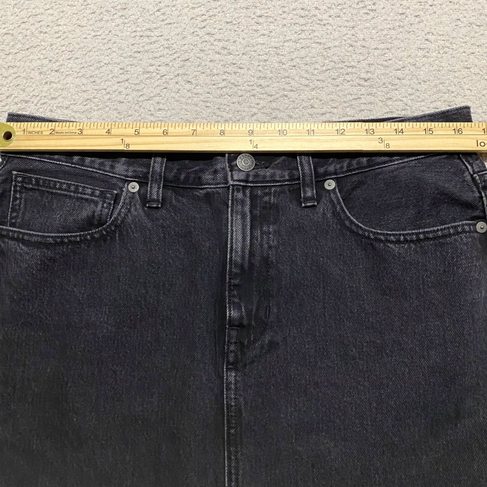 Madewell VINTAGE Madewell Skirt Womens 28 Black Denim Midi Straight Pencil NWT New Size 28" / US 6 / IT 42 - 3 Thumbnail