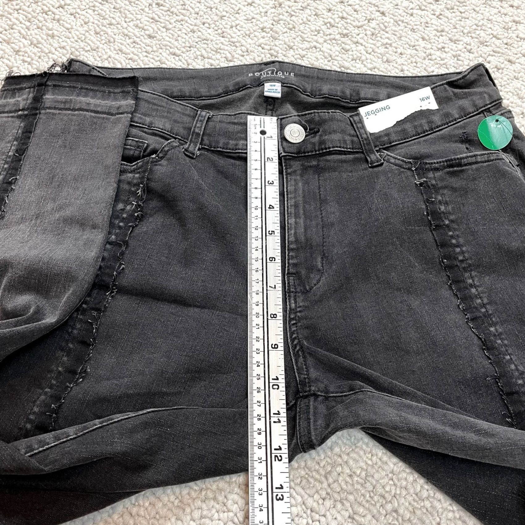 Vintage Boutique Plus Womens 16 W Black Denim Stretch Straight Jegging Jeans 35x28 NWT Size 38" / US 16 / IT 52 - 5 Thumbnail