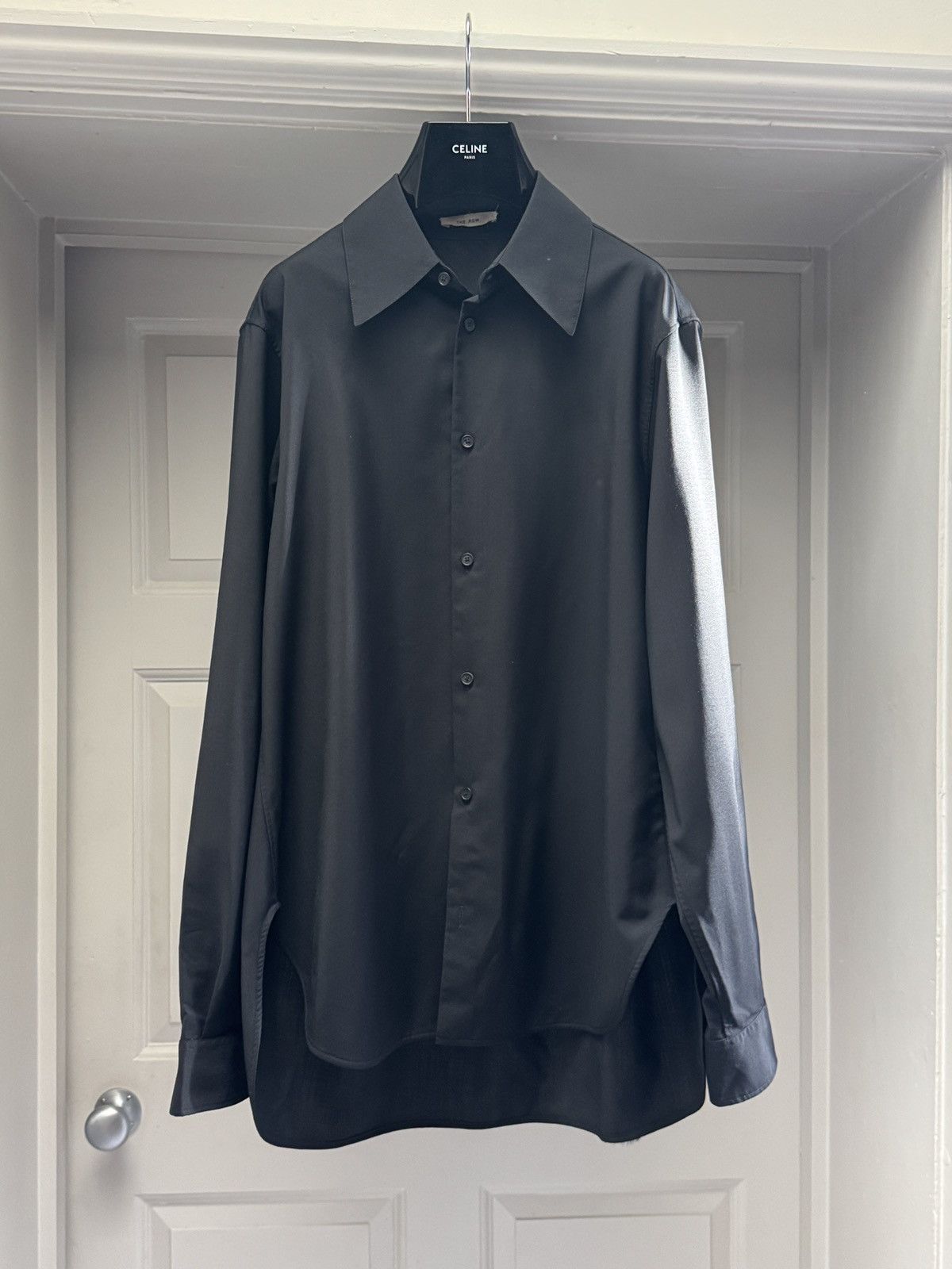 The Row The Row Mens Kroner Black Shirt in Wool and Mohair Small Size US S / EU 44-46 / 1 - 1 Thumbnail