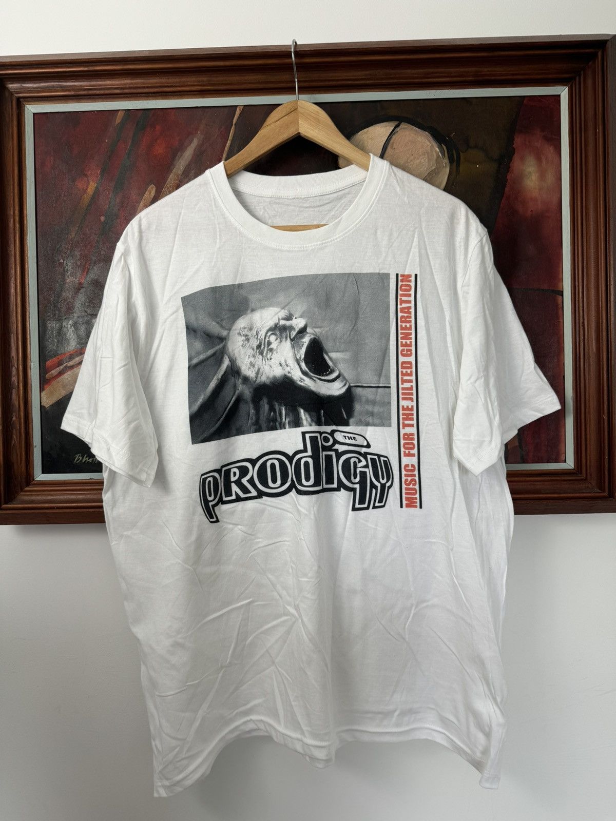 The Prodigy Band Tee White Streetwear Keith Flint Rare Print