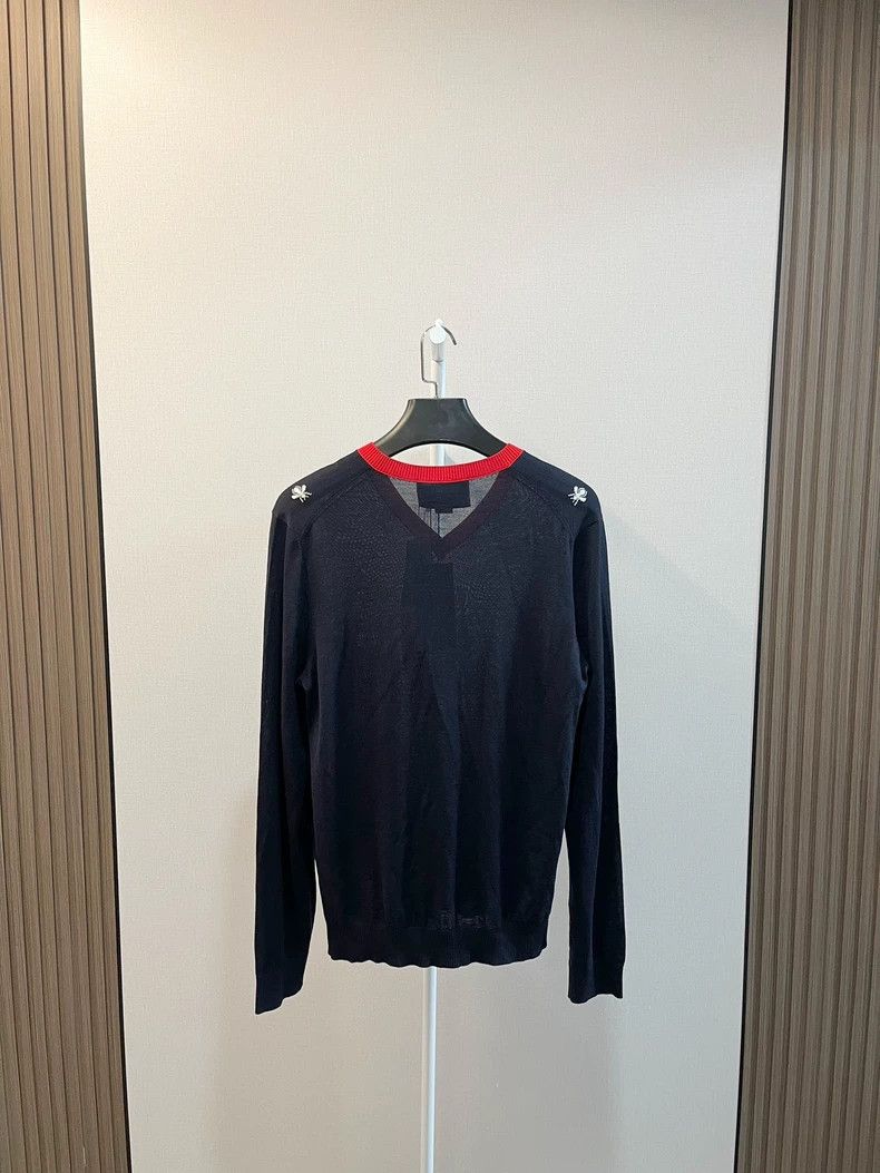 Gucci Gucci Dark blue full-print bee V-neck long-sleeved sweater Size US L / EU 52-54 / 3 - 2 Thumbnail