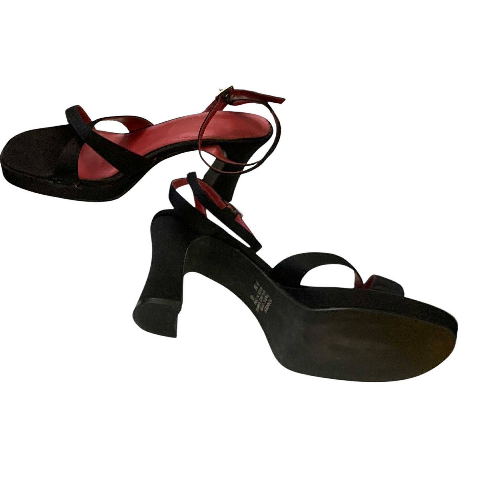 Other VINTAGE Y2K Sandal Chunk Heel Ankle Strap Open Toe Black Sz8 Size US 8 / IT 38 - 7 Thumbnail
