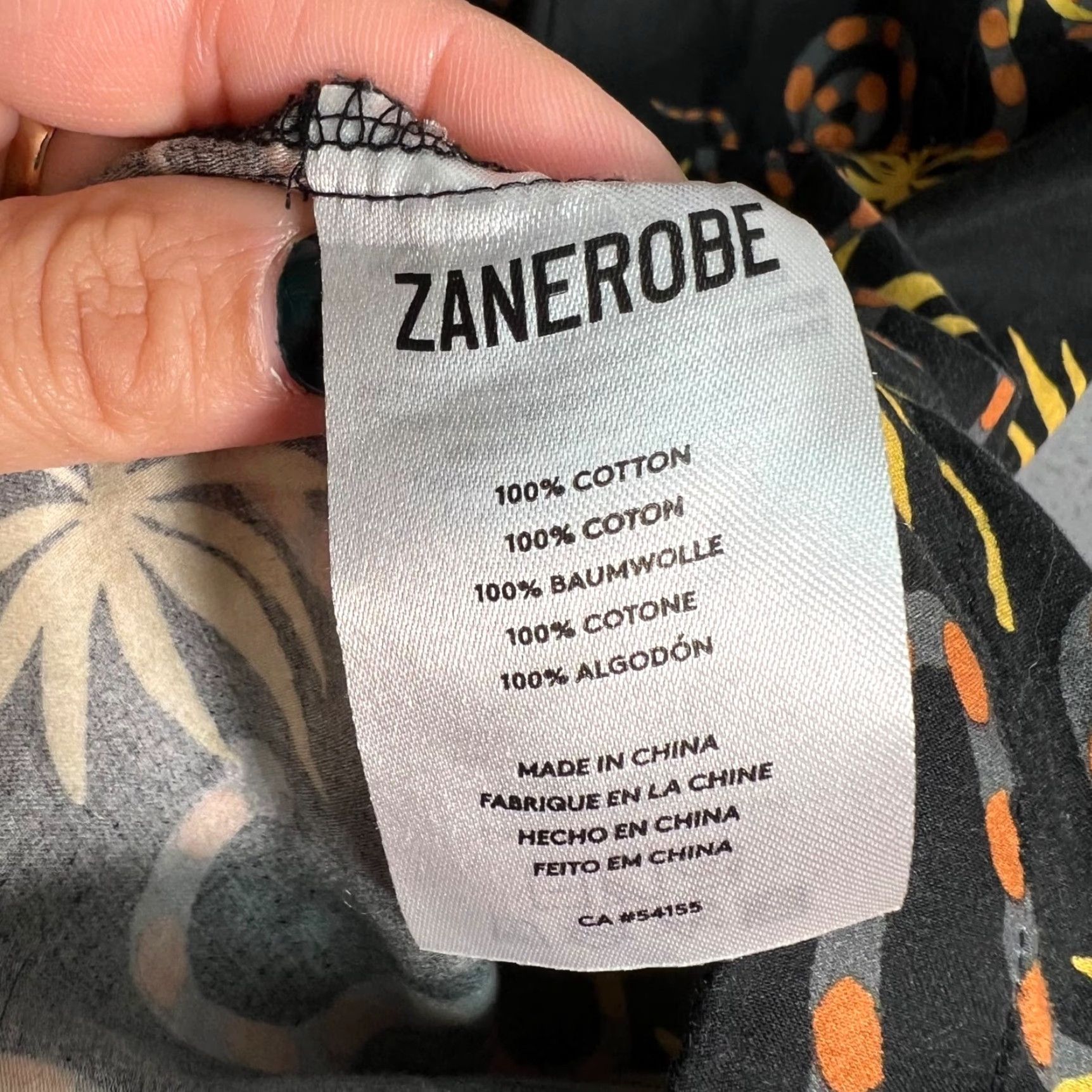 Zanerobe ZANEROBE Shirt Mens XS Black Short Sleeve Button-Up with Snake & Palm Print Size US XS / EU 42 / 0 - 4 Thumbnail