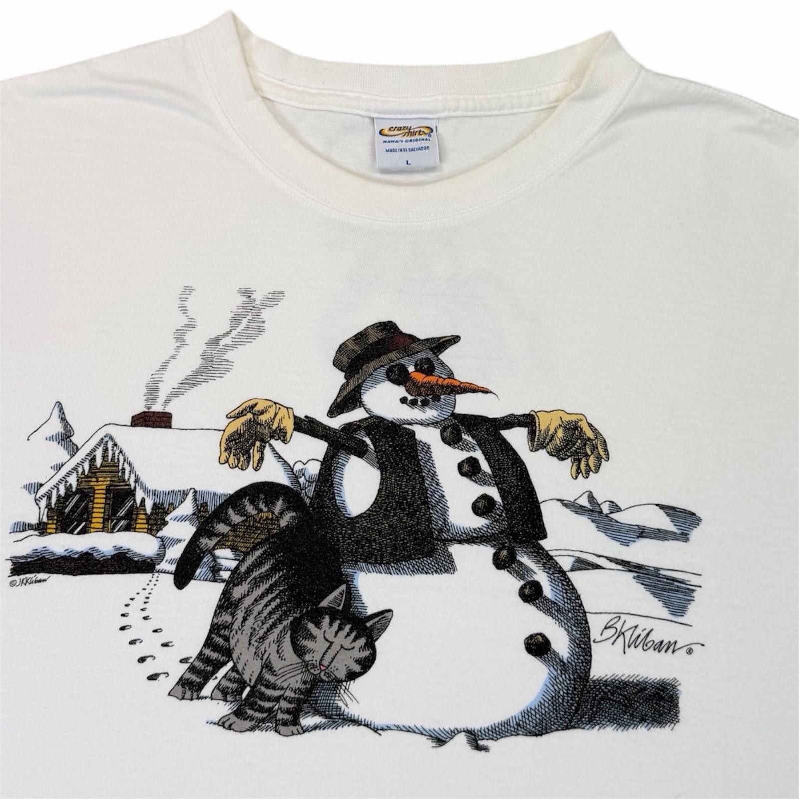 Vintage B. Kliban Crazy Shirts Hawaii Snowman Cat Christmas TShirt L Size US L / EU 52-54 / 3 - 5 Thumbnail