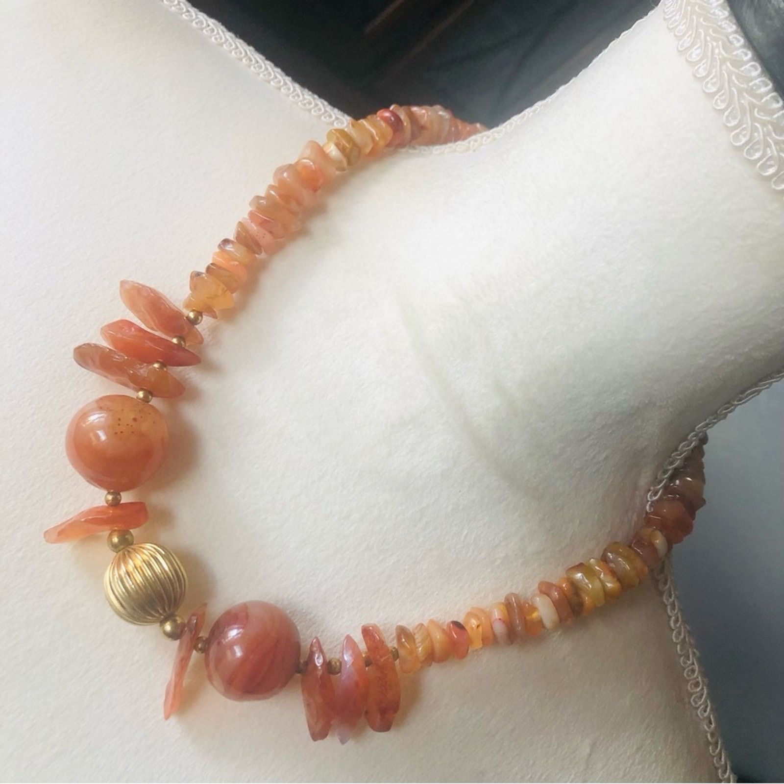 Vintage Vintage handcrafted genuine carnelian agate necklace Size ONE SIZE - 1 Thumbnail