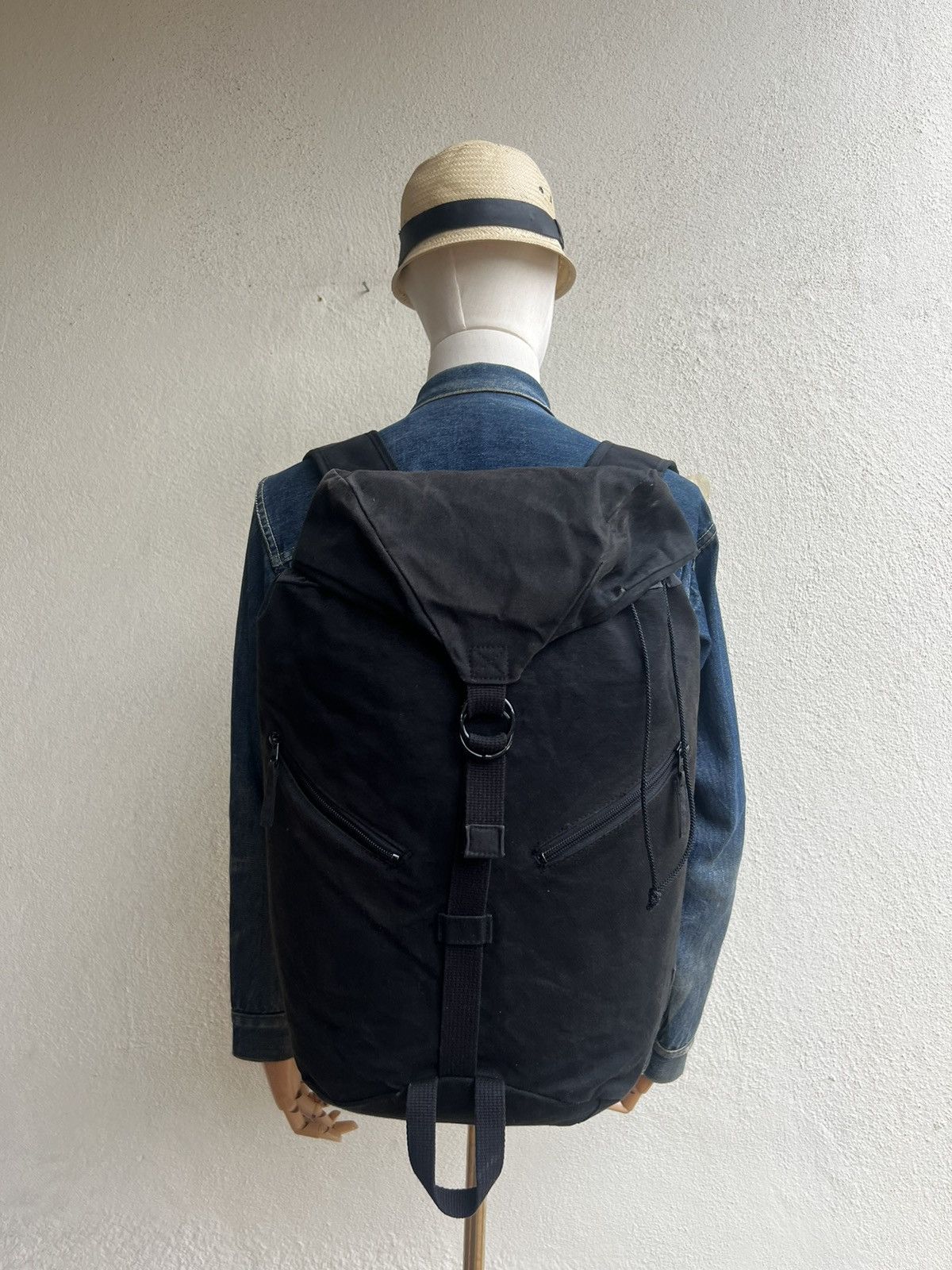 Vintage 6Shiki Japan Sun Fade Black Canvas Backpack Bag Size ONE SIZE - 3 Thumbnail