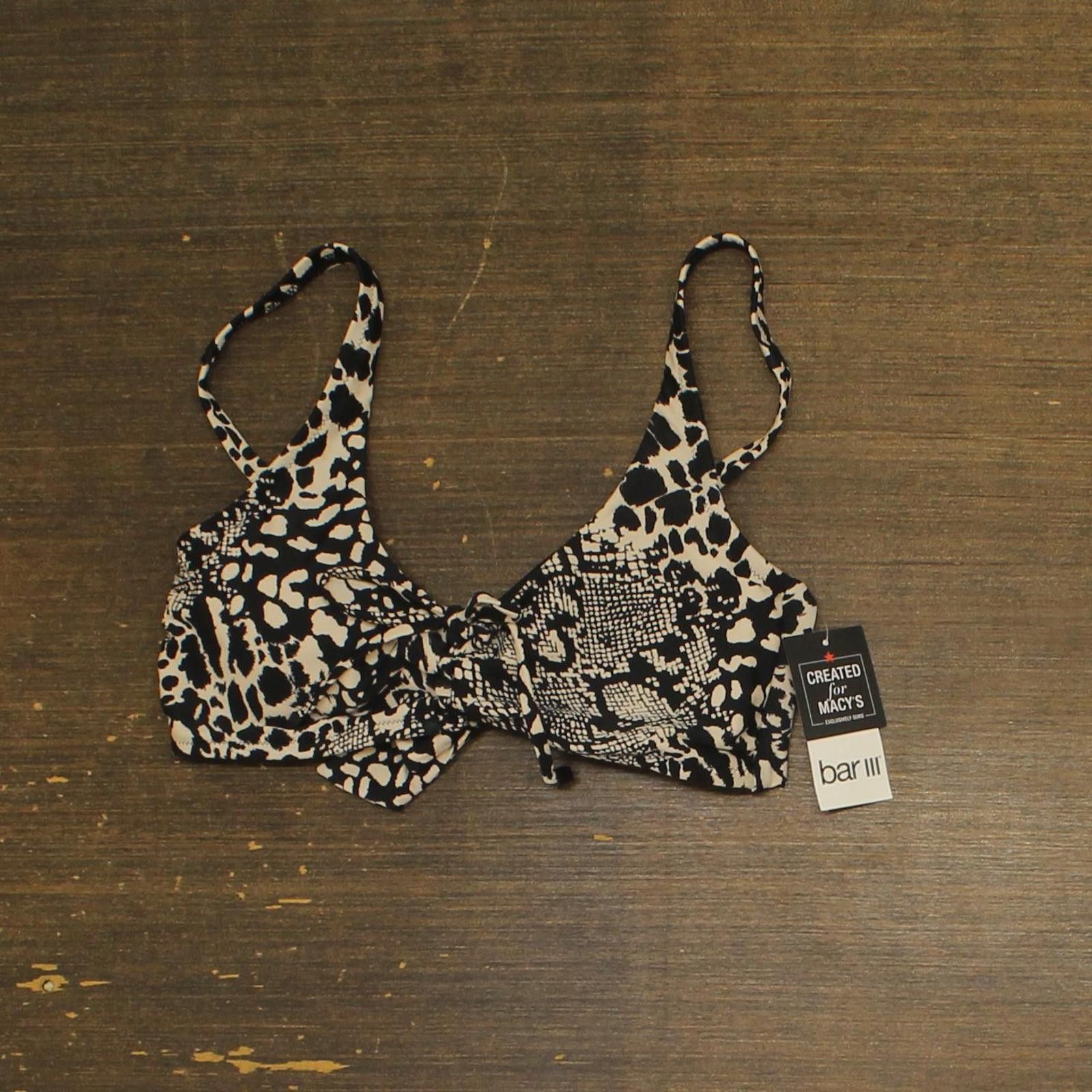 Bar III Nwt Bar Iii Sweetheart Bikini Top Mbpm25145 Black Multi S Size ONE SIZE - 1 Thumbnail