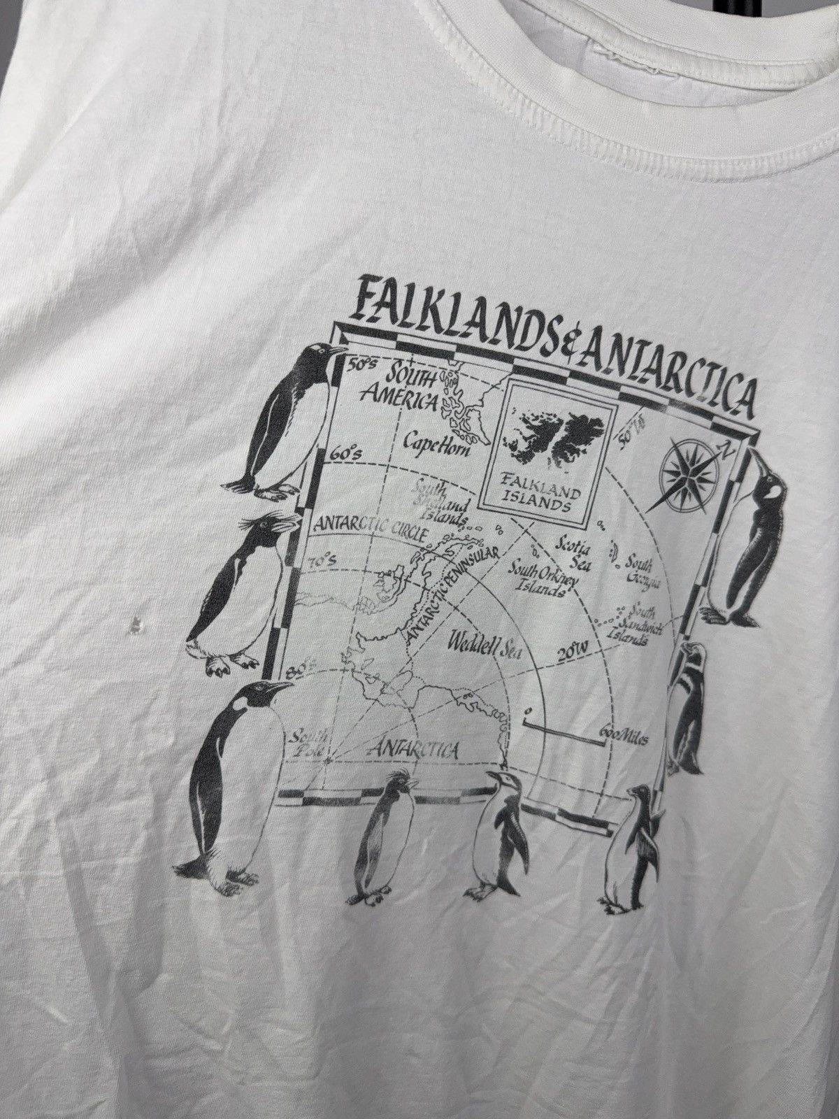 Vintage Retro Vintage Falklands & Antarctica Map Graphic Tee 90s Size US XL / EU 56 / 4 - 4 Thumbnail