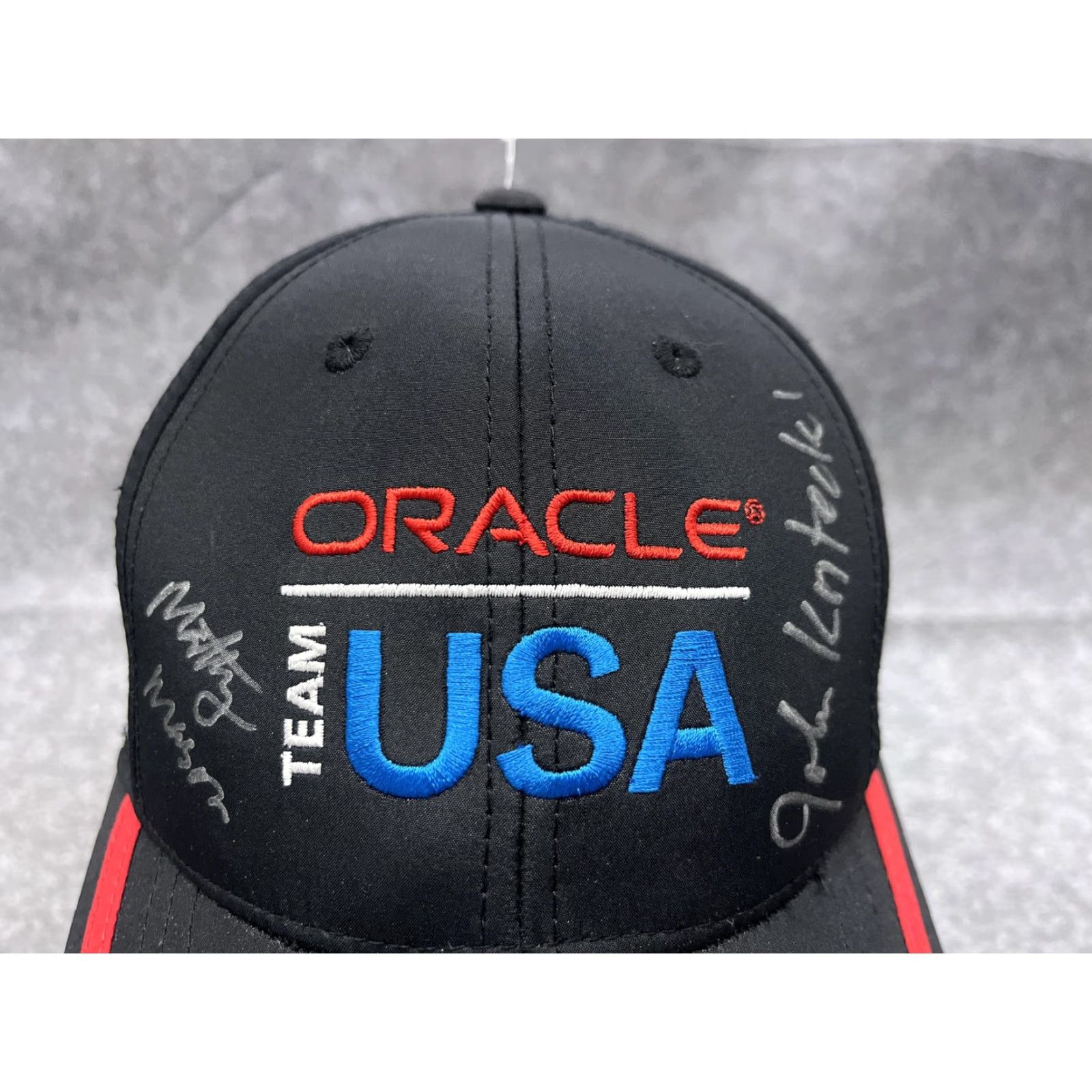 Puma PUMA Hat Cap Strap Back Mens One Size Black Oracle Team USA Autographed Sailing Size ONE SIZE - 3 Thumbnail