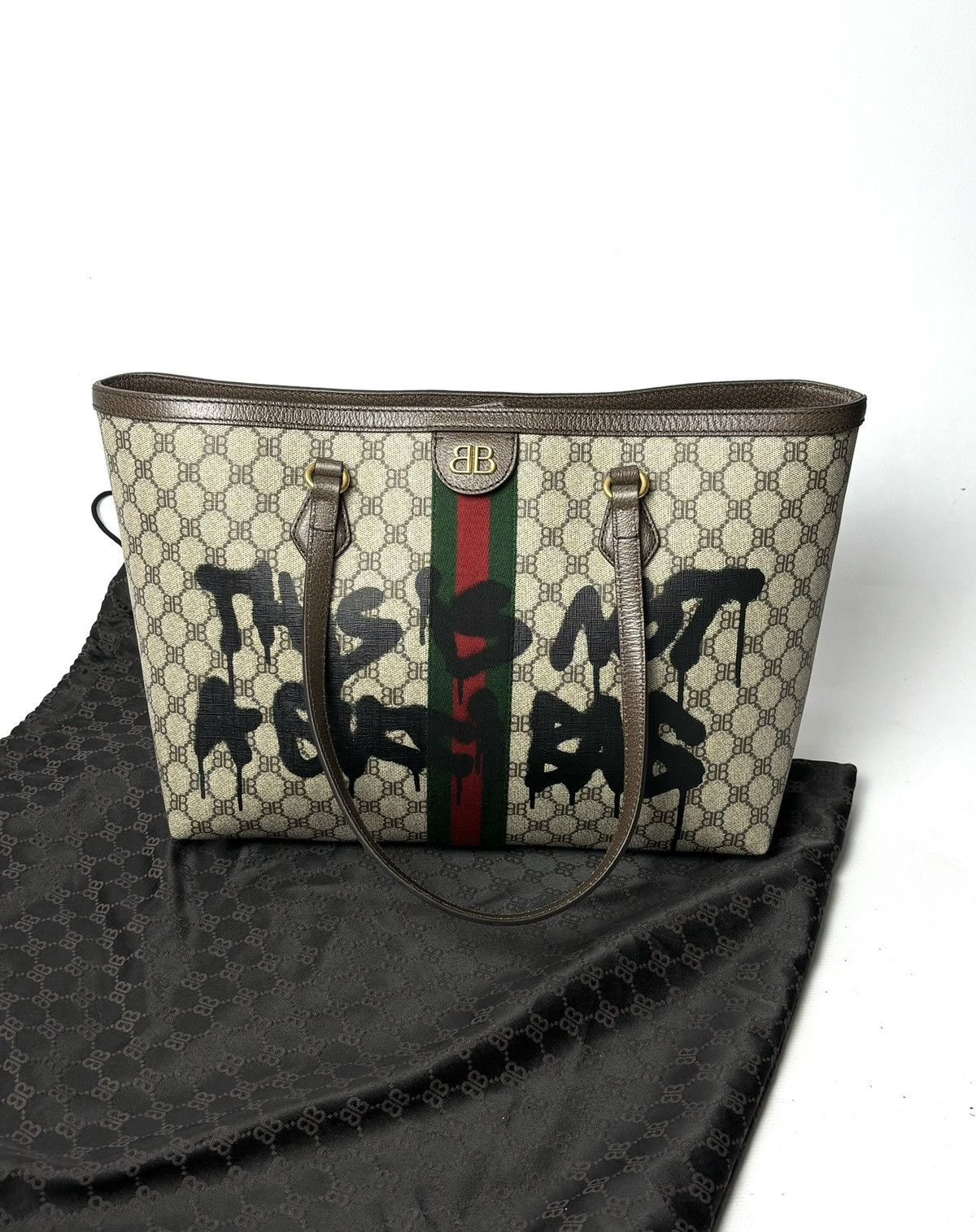 Balenciaga × Gucci Gucci Balenciaga The Hacker Project Grafitti Tote Bag Size ONE SIZE - 2 Thumbnail