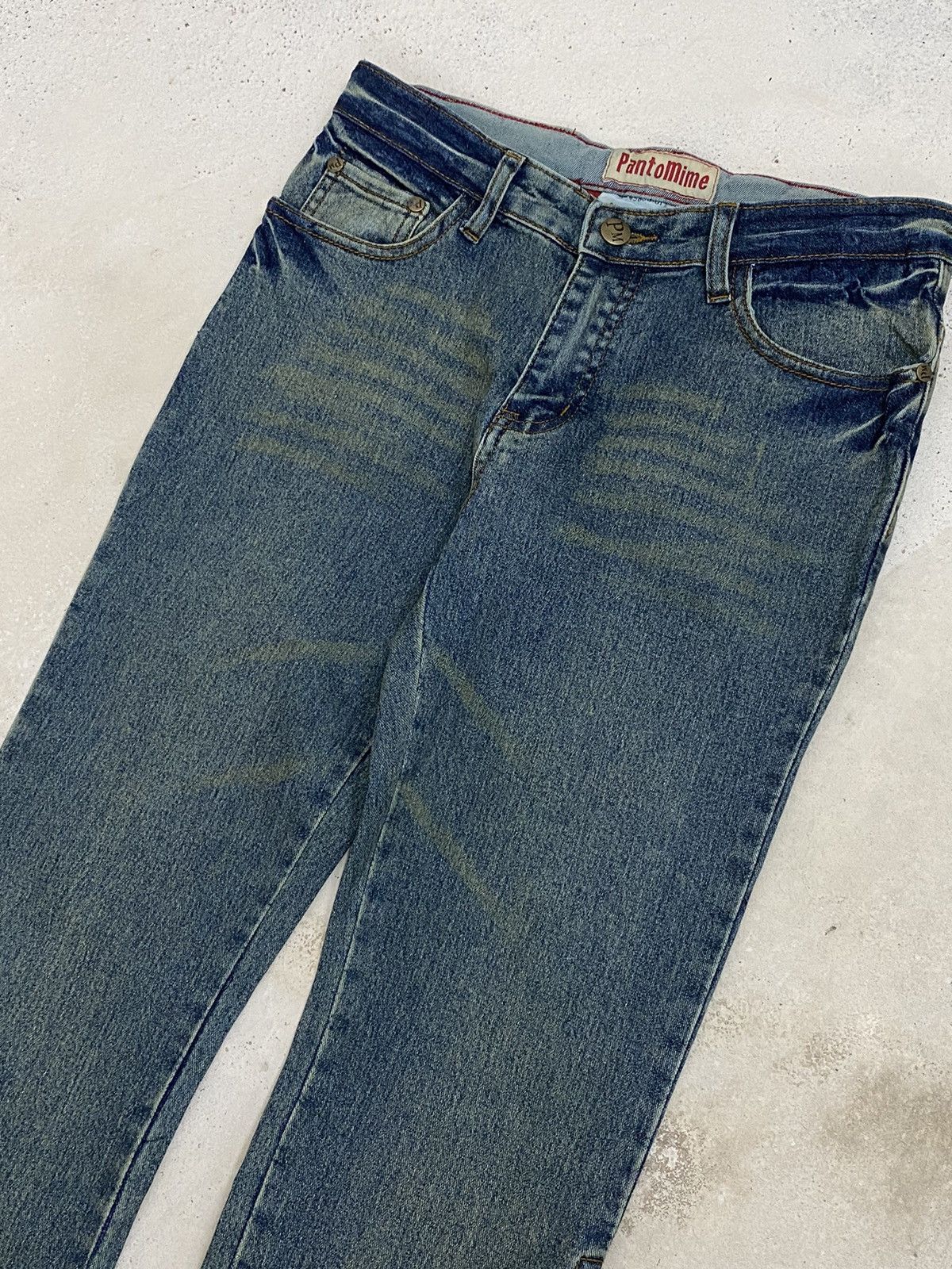 If Six Was Nine × Japanese Brand × Le Grande Bleu (L.G.B.) Flare Unisex PantoMime Mud Washed Embroid Flower Patchwork Size US 27 - 8 Thumbnail