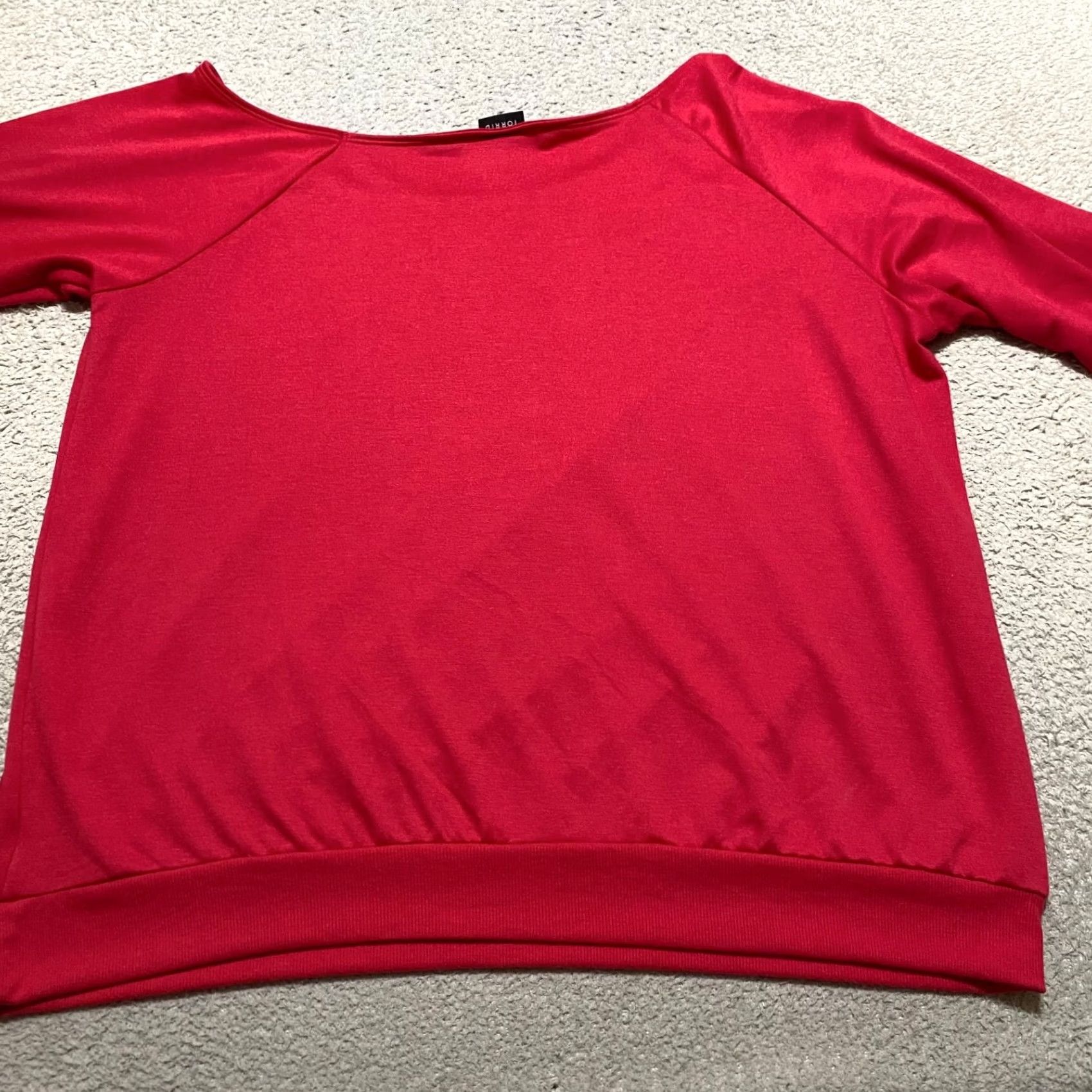 Torrid Torrid Sweatshirt Womens sz 3X Plus Pink Love Long Sleeve Lightweight Boatneck Size XXL / US 16-18 / IT 52-54 - 2 Thumbnail
