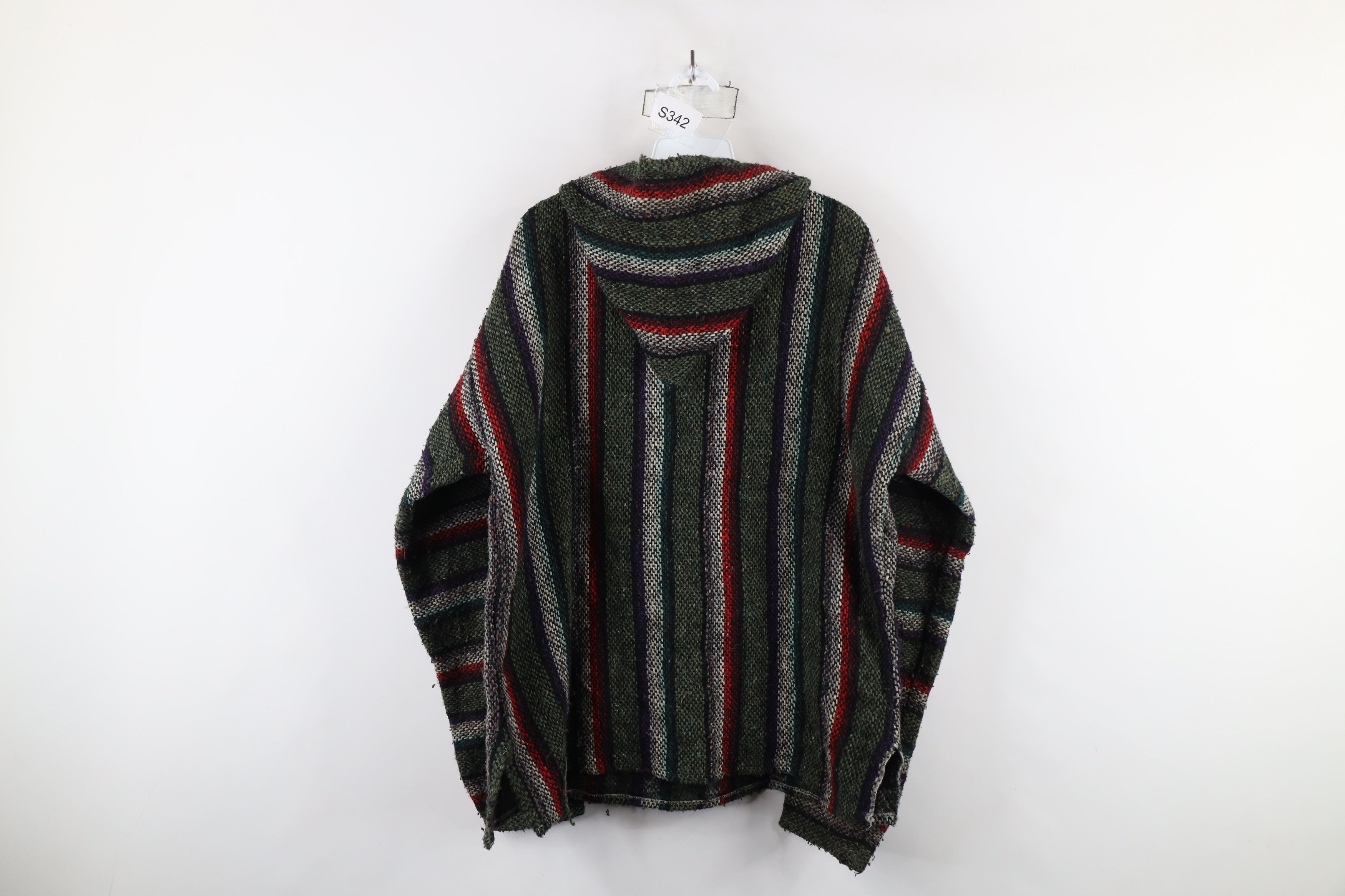 Vintage Vintage 90s Streetwear Knit Drug Rug Hoodie Sweatshirt Size US L / EU 52-54 / 3 - 8 Thumbnail