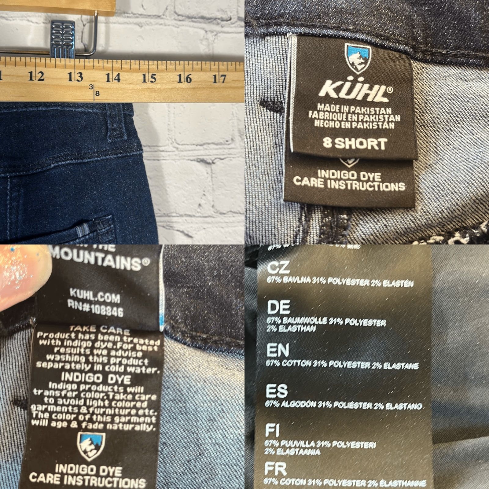 Denime Kuhl Womens Kontour Flex Denim Straight Jeans Pants Hiking 8 Short Style 6385 Size 30" / US 8 / IT 44 - 8 Thumbnail