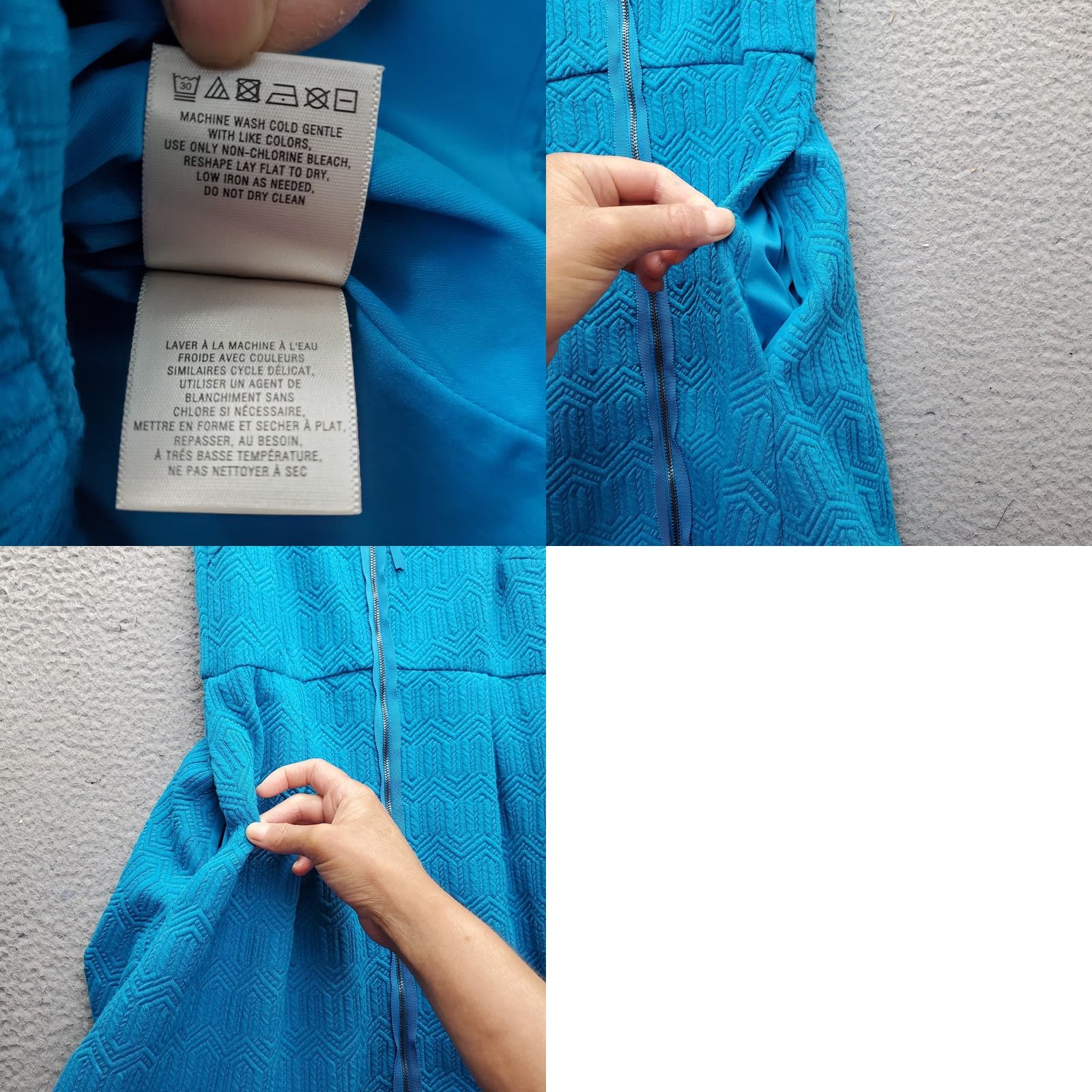 Vintage Leifsdottir A-Line Dress Women Size 4 Blue Lined Front Zip Sleeveless Midi Casual Party/Cocktail Vintage No Size S / US 4 / IT 40 - 8 Thumbnail