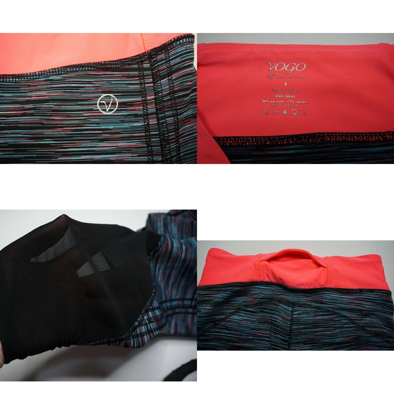 Logo Athletic Vogo Athletica Women S Poly Spandex Hot Pink Compression Leggings Capris Leggings Womens S Color Multicolor Crew/Capri Style compression Size 28" / US 6 / IT 42 - 8 Thumbnail