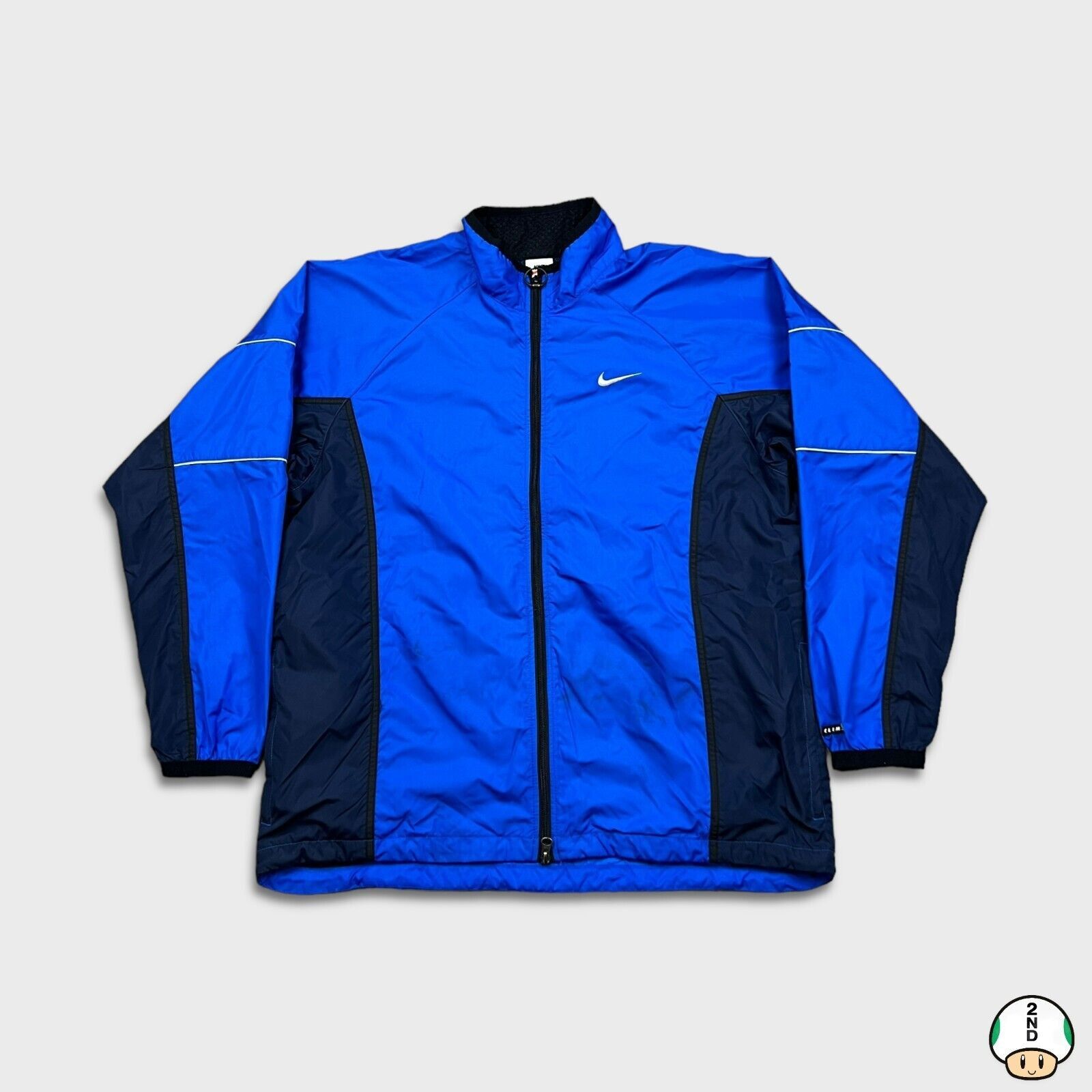 Nike × Vintage VTG Nike Jacket Large Swoosh Full Zip Bomber 90s Windbreaker Size US L / EU 52-54 / 3 - 1 Thumbnail