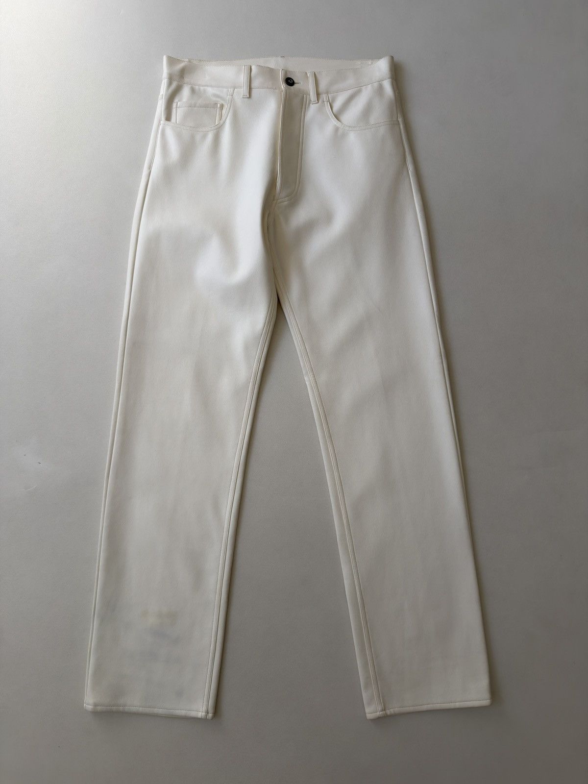 Helmut Lang 1980s Sample White Vegan Leather Pants Size US 30 / EU 46 - 2 Thumbnail