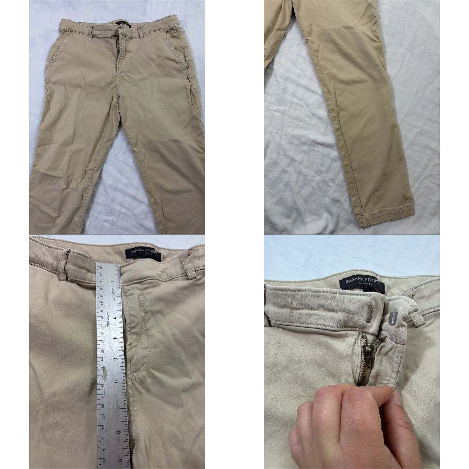 Banana Republic Banana Republic Women’s Chino Pants Beige Sloan Fit Cotton Blend Size 6 Regular Womens Size 28" / US 6 / IT 42 - 8 Thumbnail