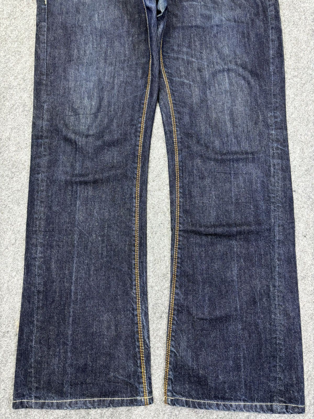 Japanese Brand 💥Flare💥Vintage BLUE WAY Dark Blue Denim F890 Size US 33 - 4 Thumbnail