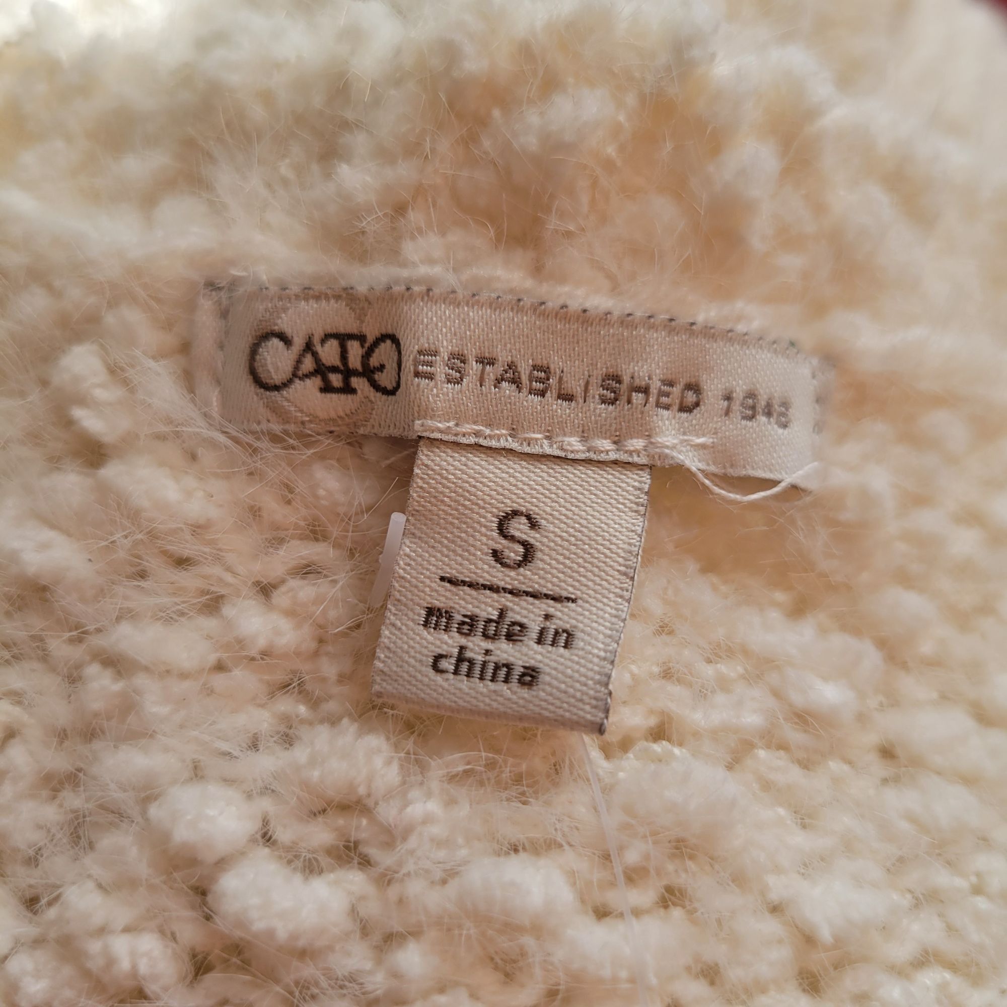 Other Cato Sweater S Egret Boucle Knit Pullover V Neck Cozy Layeri Size S / US 4 / IT 40 - 3 Thumbnail