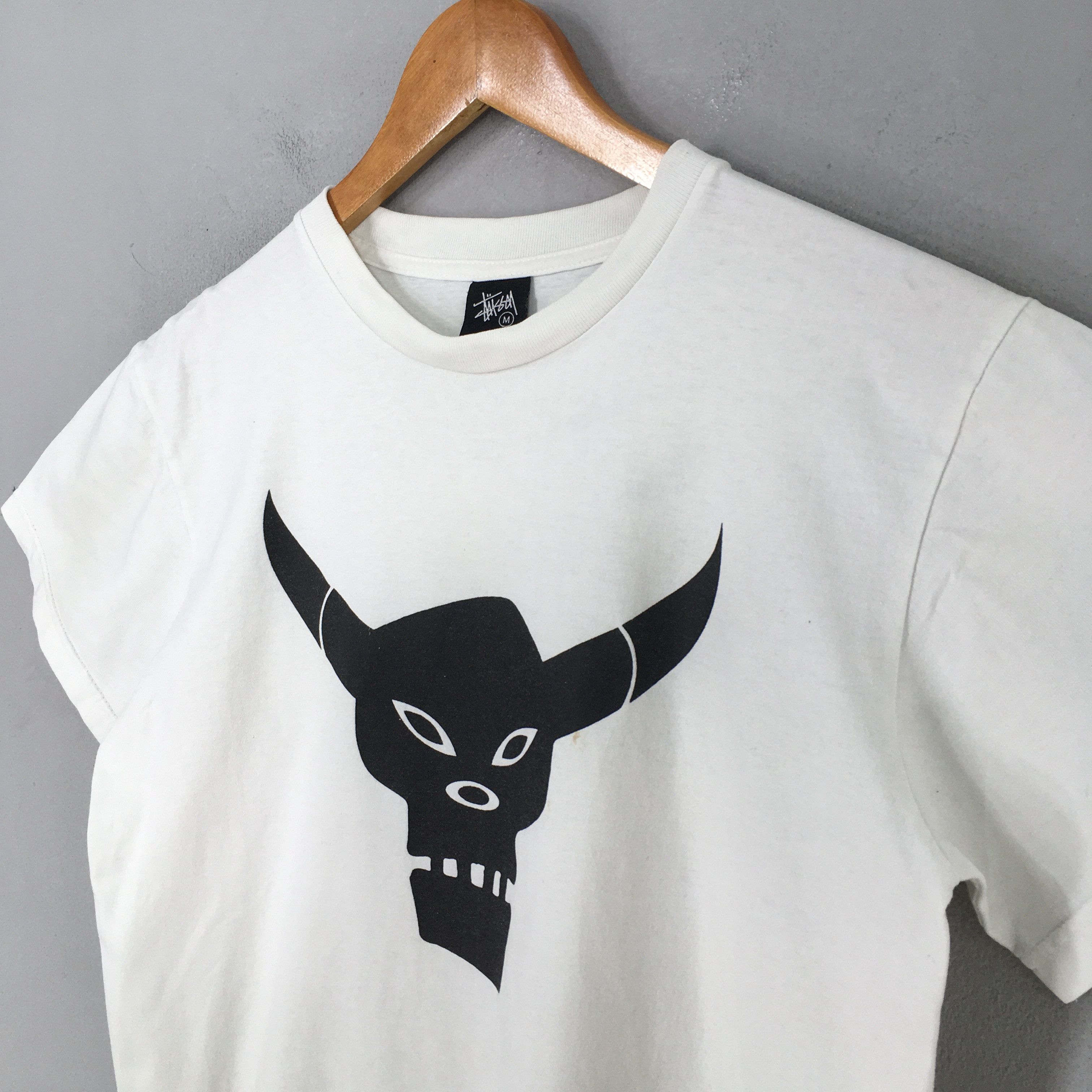 Other Vintage 90's Stussy Satan Skateboarding White T shirt Medium Size US M / EU 48-50 / 2 - 5 Thumbnail