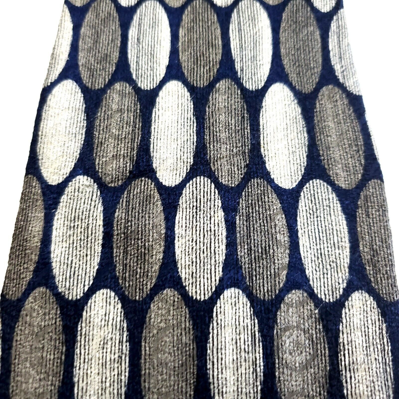 Albert Nipon Albert Nipon Gray Blue Beige Geometric Wide Abstract Silk Ti Size ONE SIZE - 2 Thumbnail