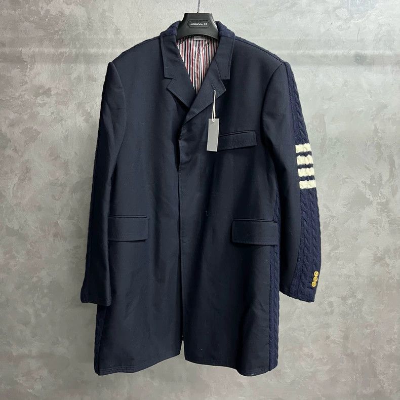 Thom Browne Thom browne Blue stitching material striped pattern logo co Size US XXL / EU 58 / 5 - 1 Thumbnail