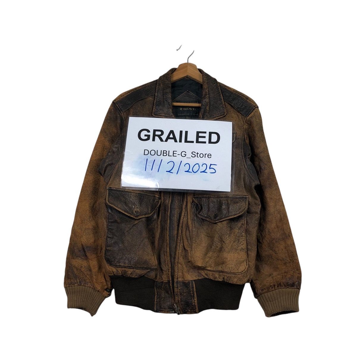 Japanese Brand Vintage Distressed Leather Bomber Jacket Grunge Patina Fade Size US M / EU 48-50 / 2 - 1 Thumbnail