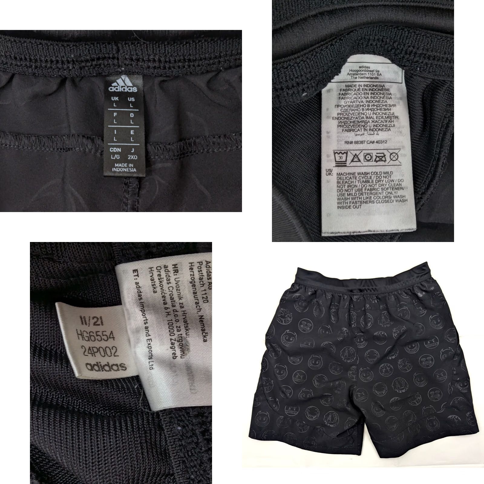 Adidas Adidas Emoji Face All Over Athletic Shorts Men L Emoji Black 30x8 Running Athletic Shorts Mens Size US 33 - 8 Thumbnail