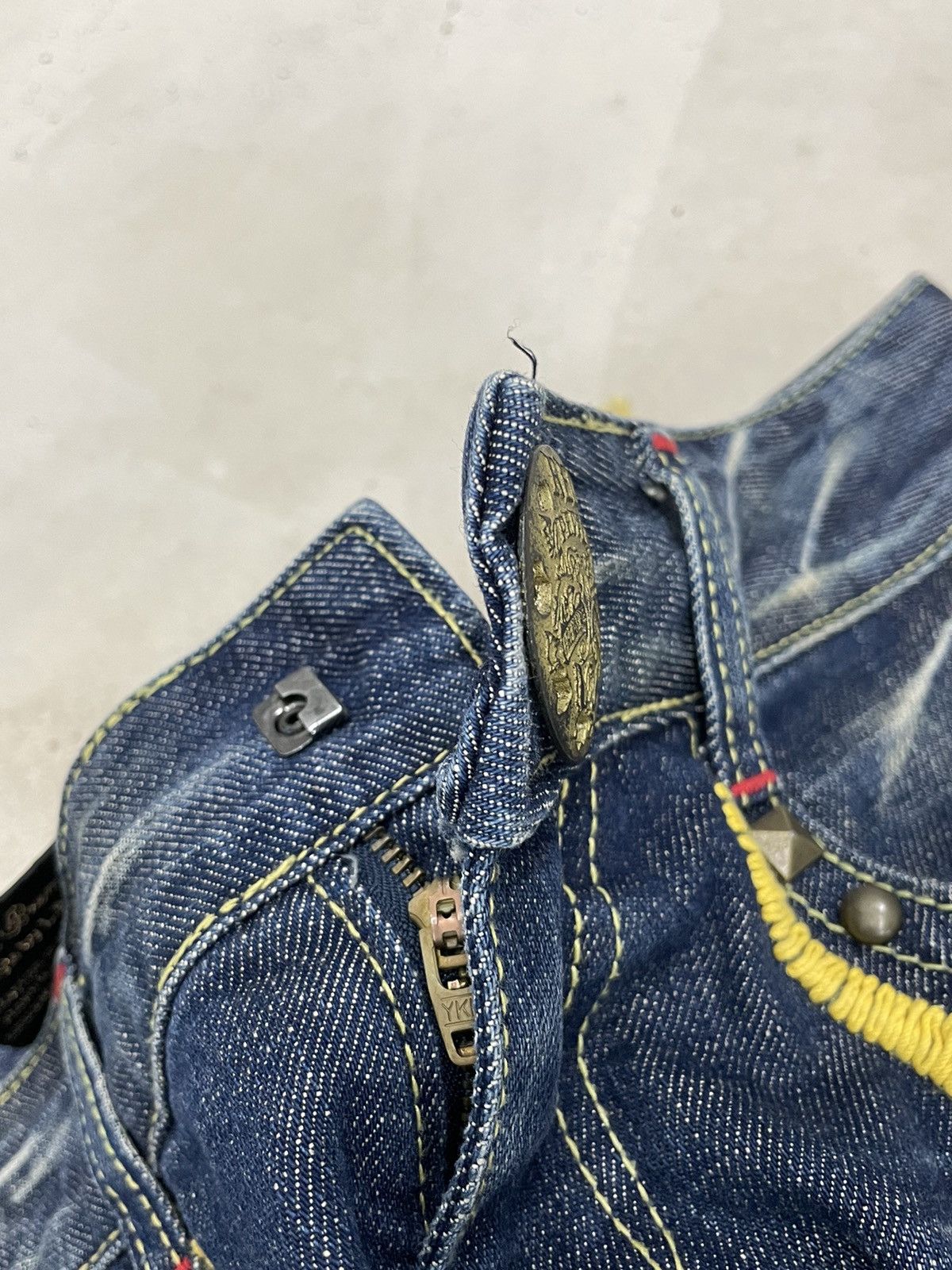 Red Pepper Heavy Stich Whisker Studded Flare Denim