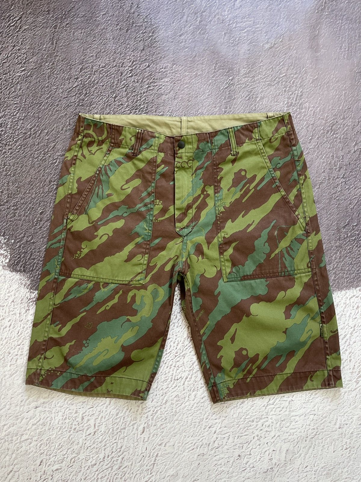 Japanese Brand × Maharishi Maharishi reversible camouflage/beige military shorts rare Size US 36 / EU 52 - 5 Thumbnail