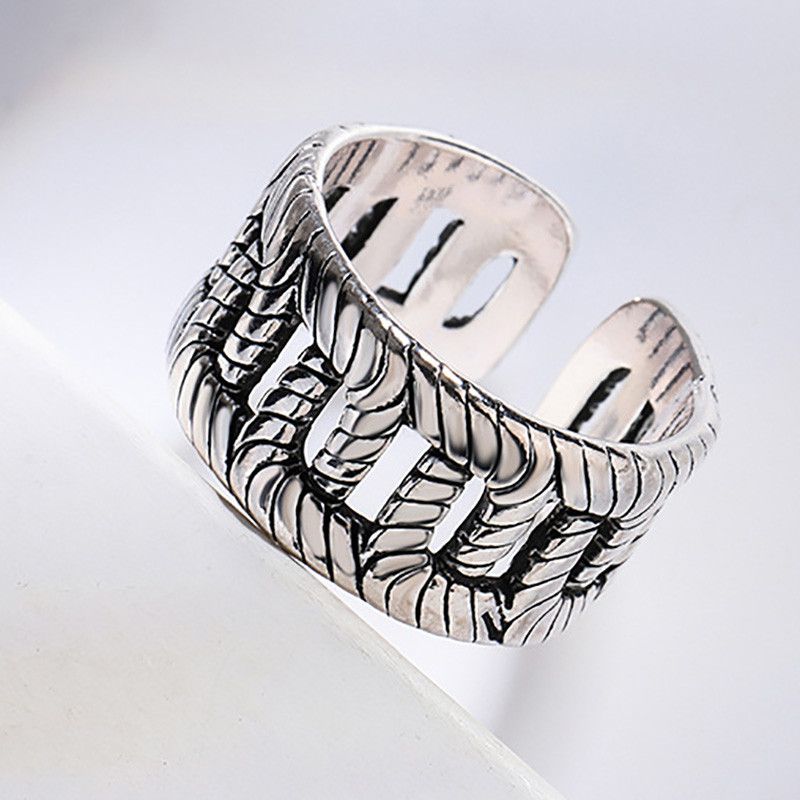 Jewelry Creative Chain Geometric Handmade Ring Size ONE SIZE - 4 Thumbnail