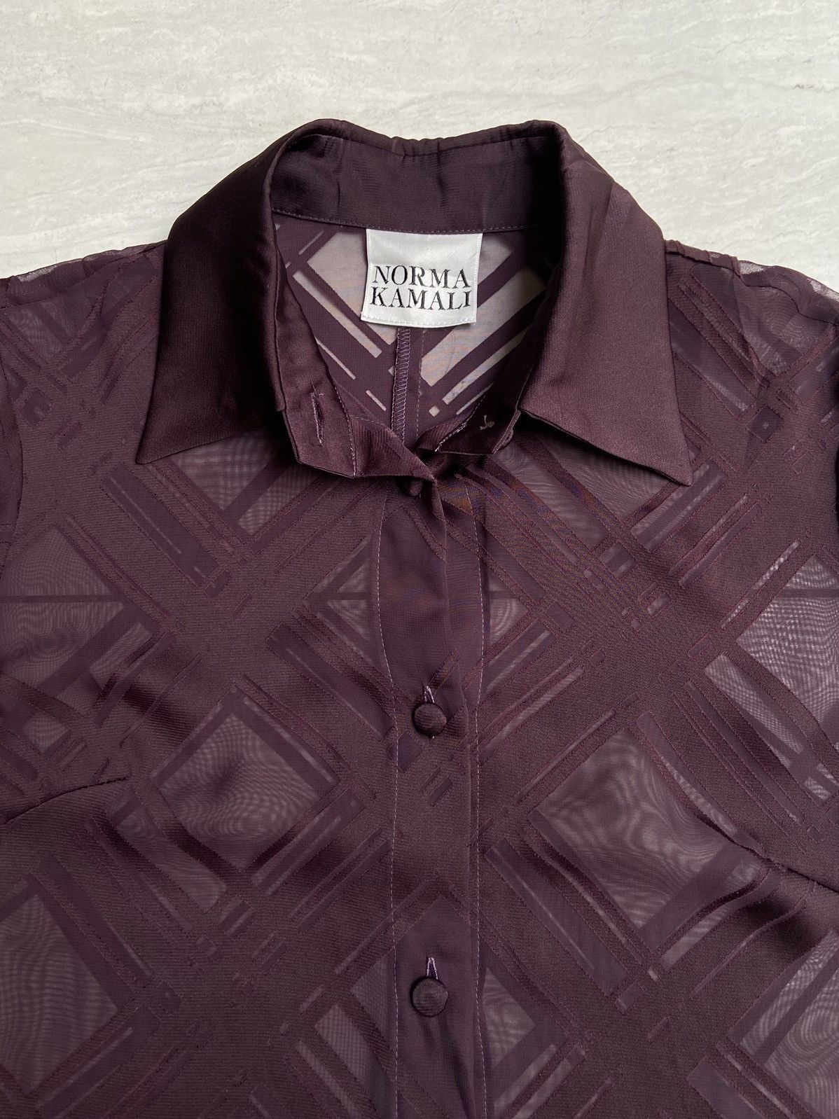 Designer NORMAL KAMALI Mesh Shirt Size US XS / EU 42 / 0 - 9 Thumbnail