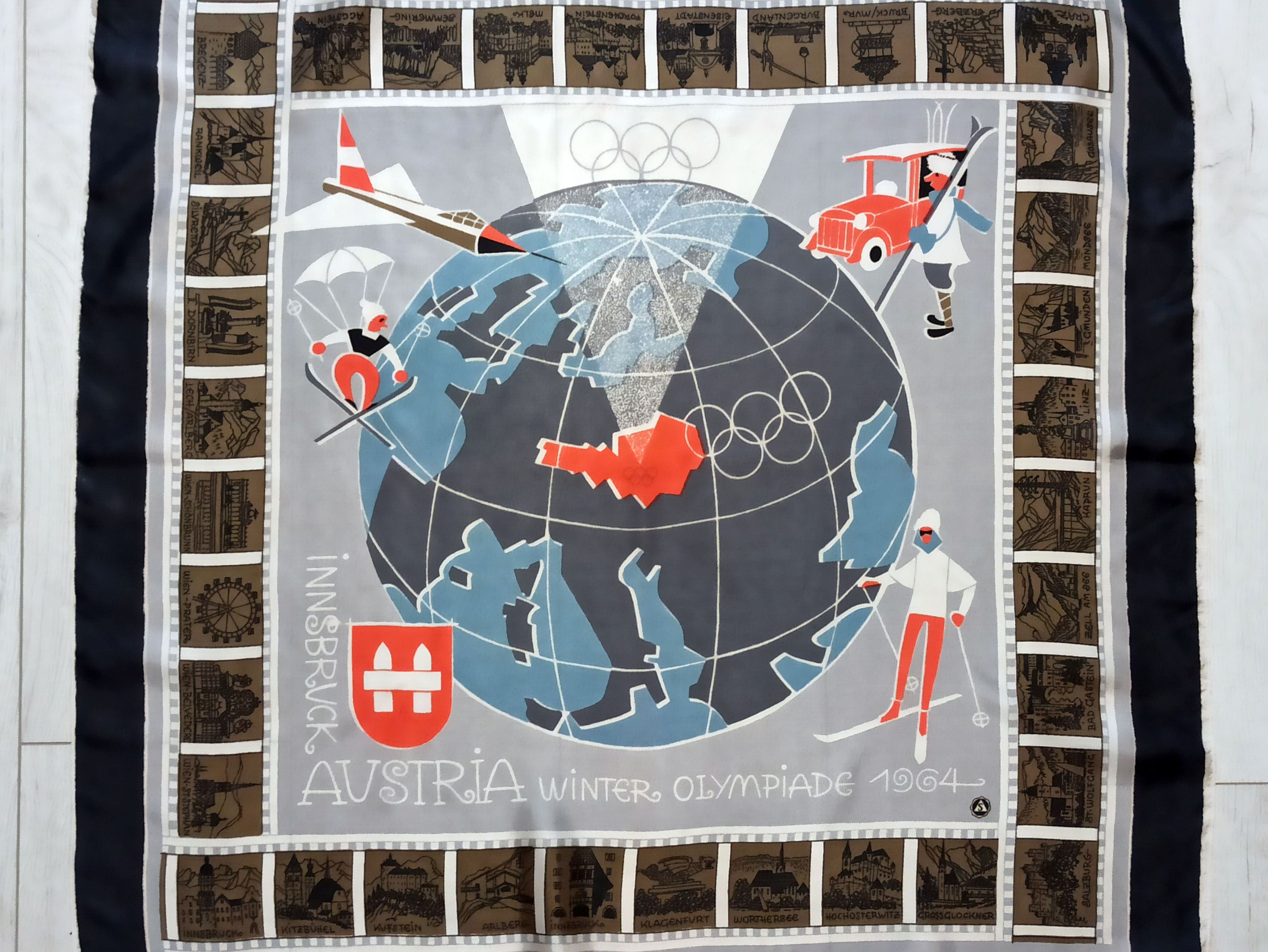 Other × Vintage INNSBRUCK OLYMPIADE 1964 SILK SCARF Size ONE SIZE - 5 Thumbnail