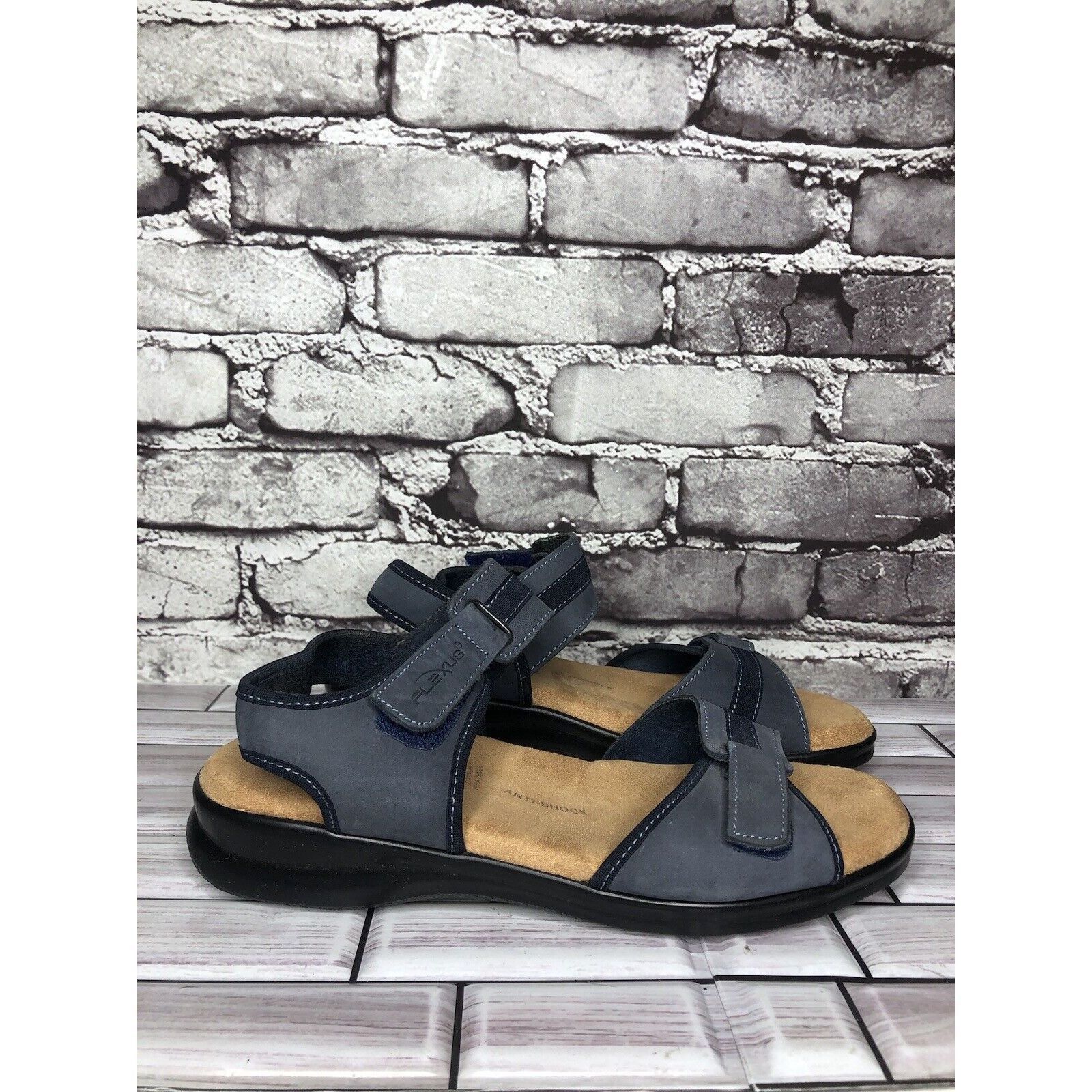 Other Flexus Spring Step Blue Leather Strap Casual Wedge Sandals W Size US 9.5 / IT 39.5 - 19 Thumbnail
