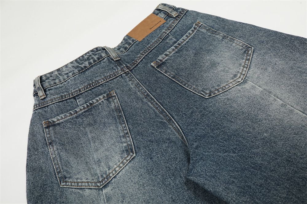 Jean American washed men's hip-hop loose wide-leg scimitar jeans Size US 32 / EU 48 - 5 Thumbnail
