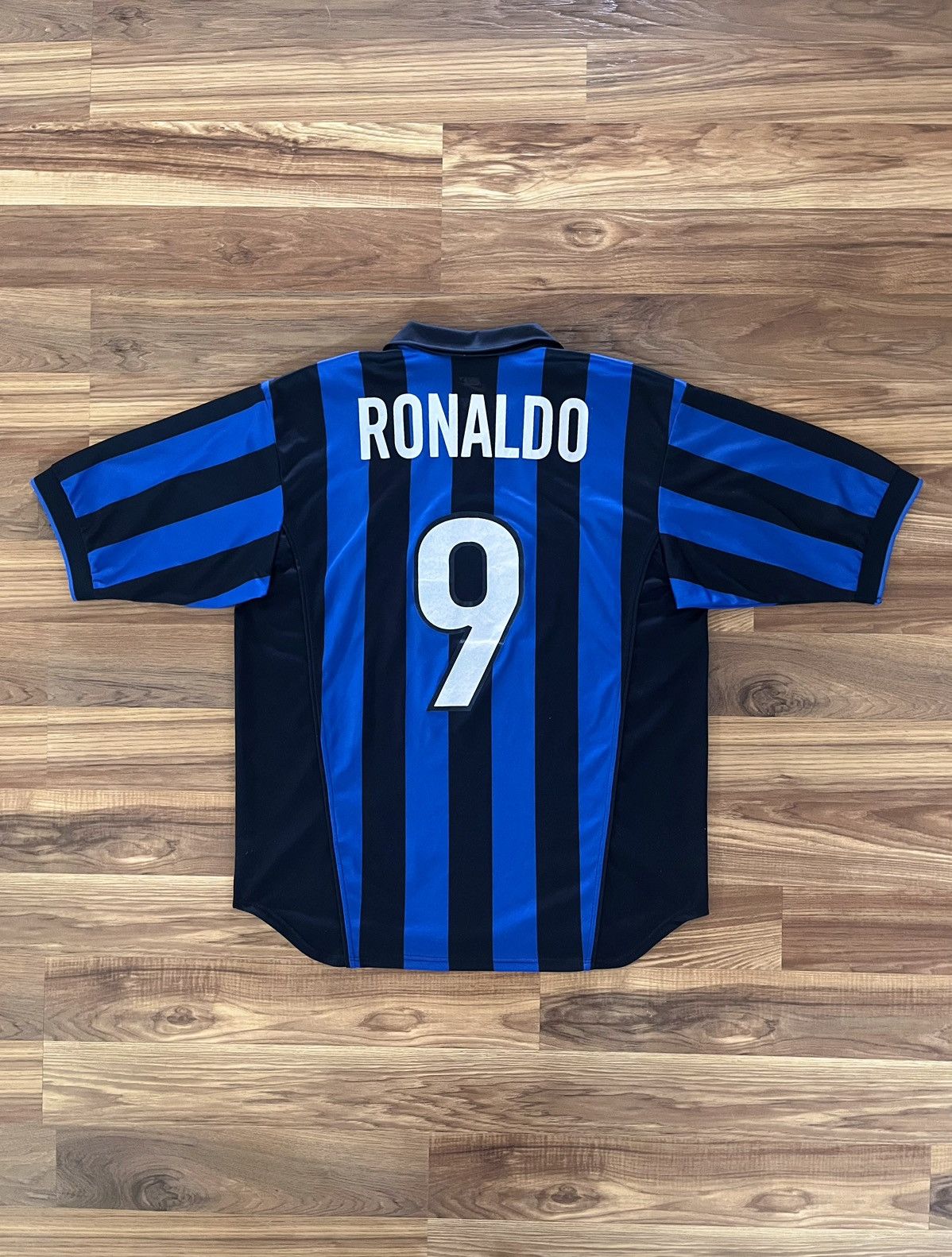 image of Nike x Vintage 1998-99 Inter Milan Ronaldo Home Kit in Blue/Black, Men's (Size Large)