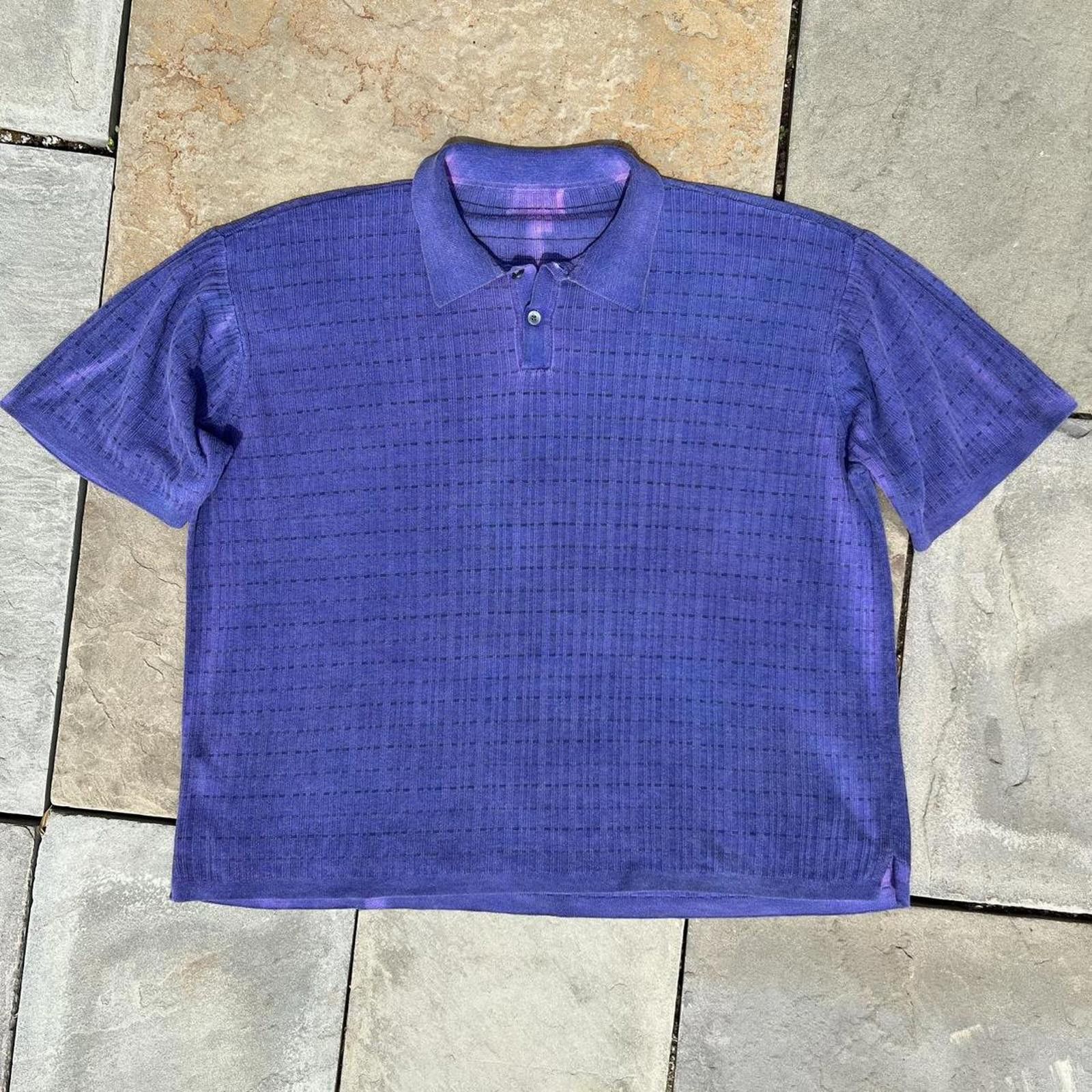 Other Vintage 90s Overdyed Reworked Vertical Knit Polo Shirt Size US XL / EU 56 / 4 - 1 Thumbnail
