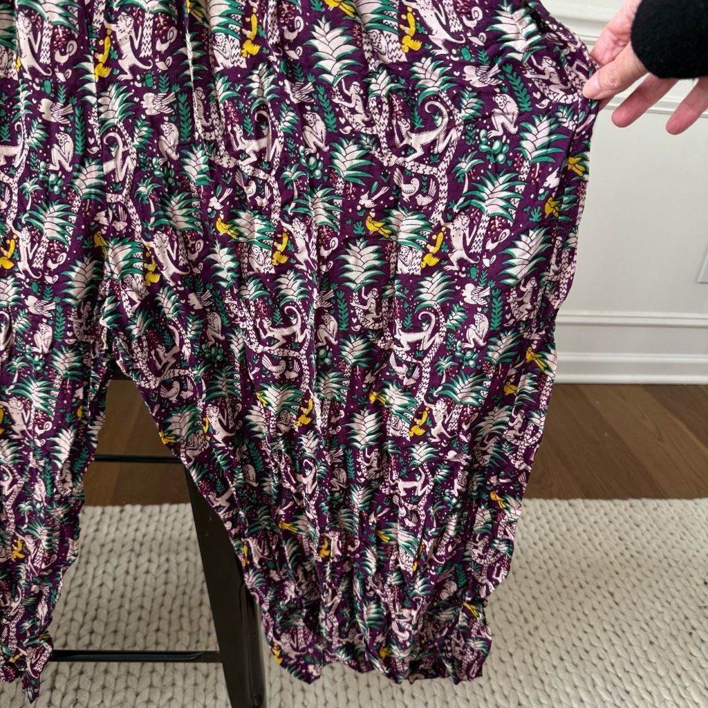 Other We Be Bop Purple Monkey Print Overalls Romper OSFM Size US 29 - 4 Thumbnail