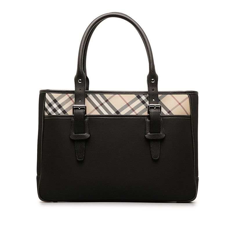 image of Burberry Canvas Tote Bag in Black, Women's