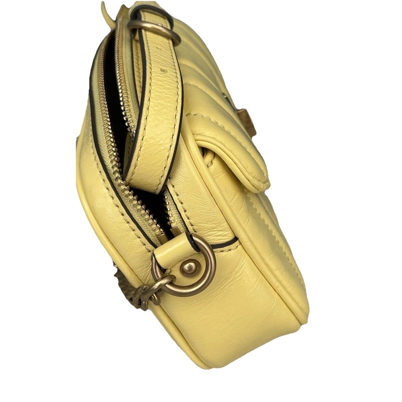 Tory Burch NWT Tory Burch Kira Patent Camera Bag Lemon Yellow 142808 Size ONE SIZE - 12 Thumbnail