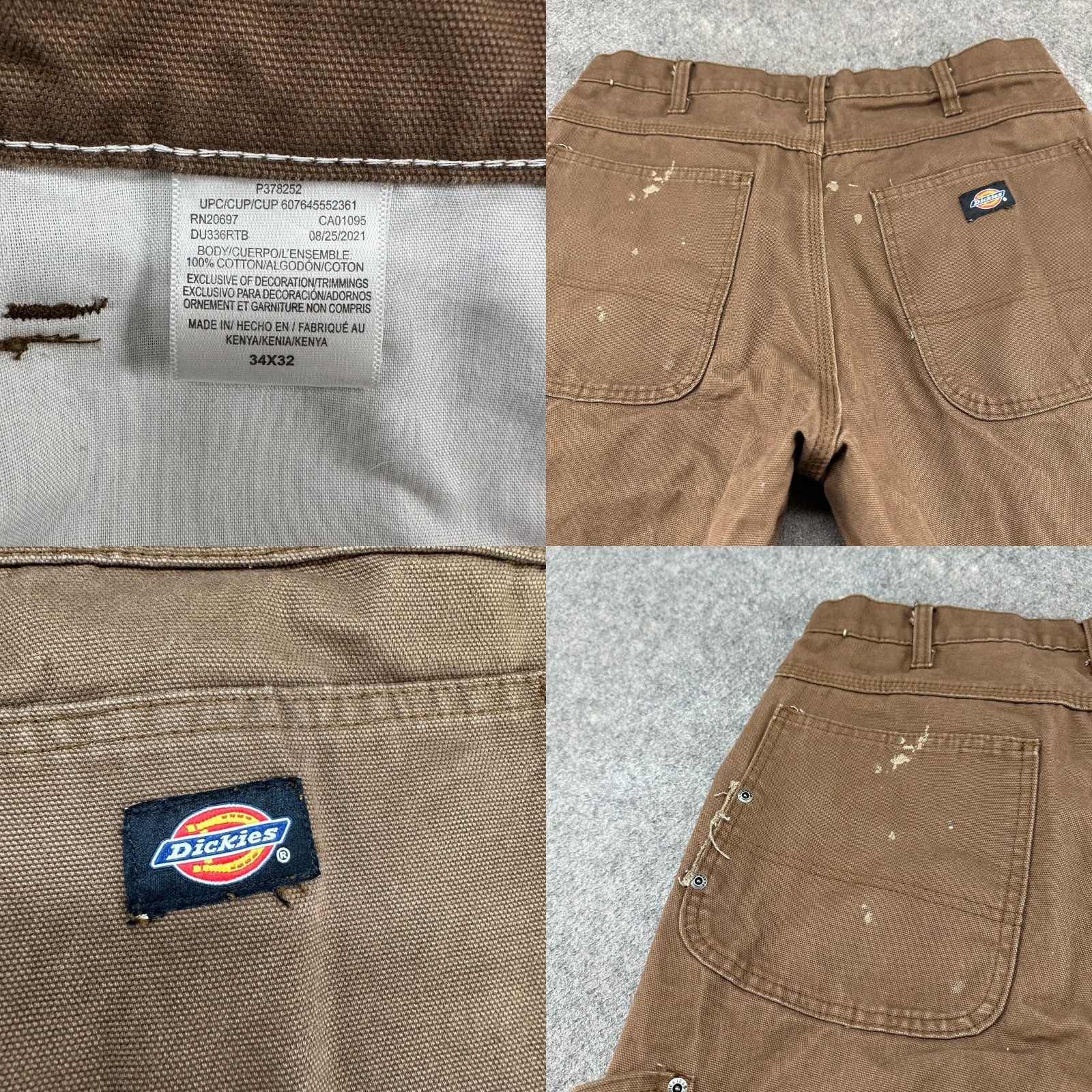 Dickies Dickies Pants Mens 34x32 Brown Carpenter Regular Fit Straight Canvas Workwear Size US 34 / EU 50 - 8 Thumbnail