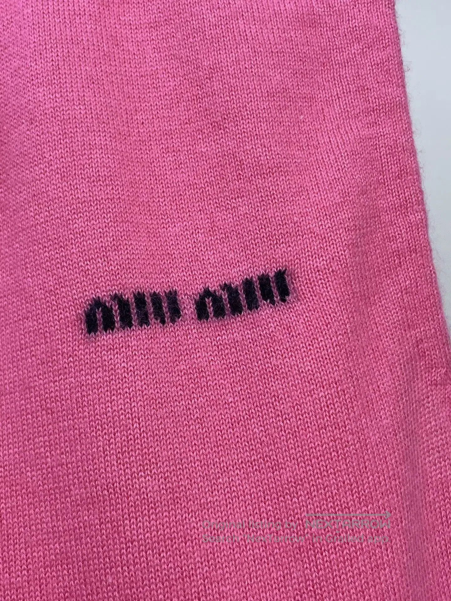 Miu Miu Miu Miu Pink Jacquard Logo Knit Vest. Size XS / US 0-2 / IT 36-38 - 3 Thumbnail
