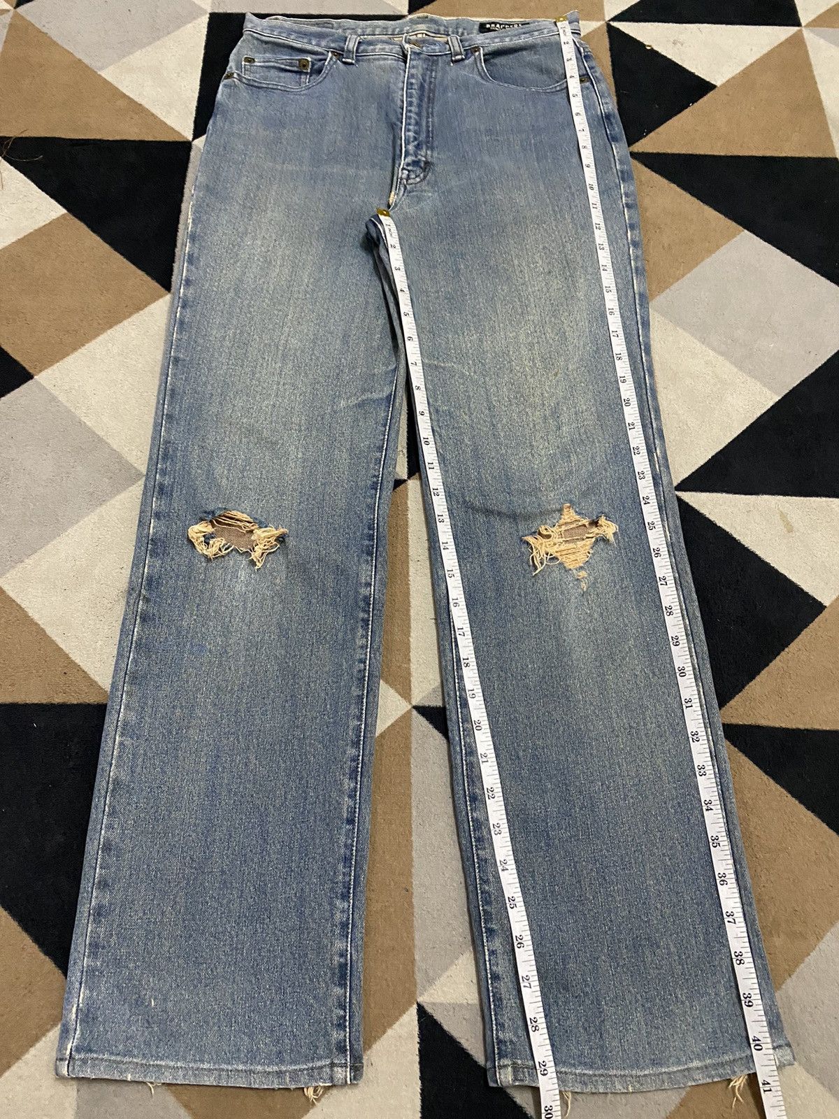 Japanese Brand Vintage Japanese Brappers Blue Wash Distressed Loose Jeans Size US 29 - 13 Thumbnail