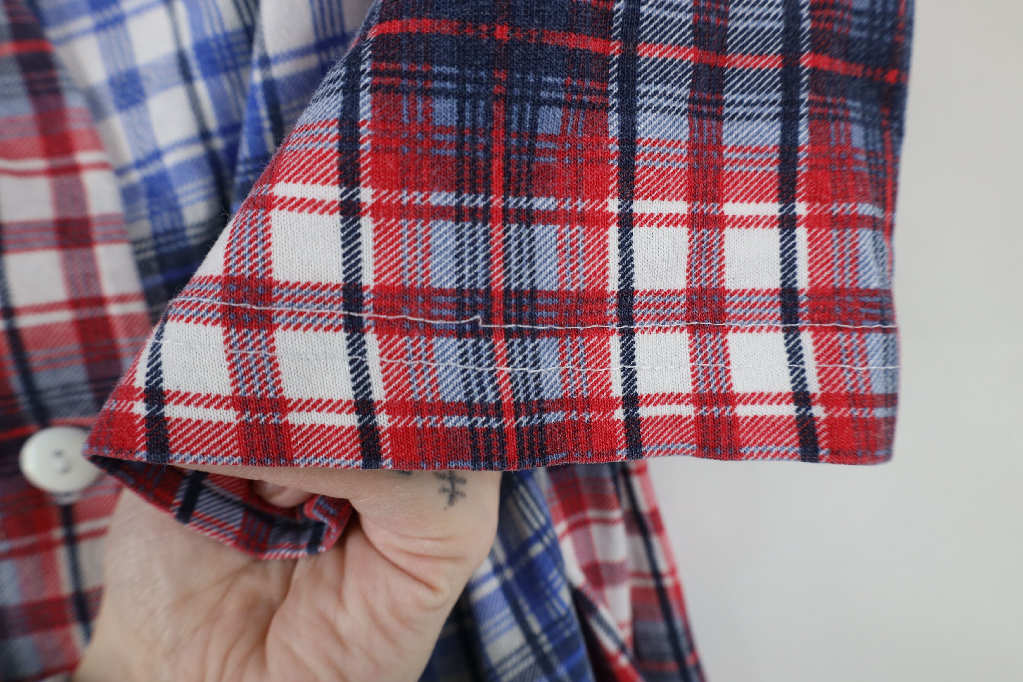Vintage Vintage 90s Streetwear Block Flannel Baseball Jersey Plaid Size XL / US 12-14 / IT 48-50 - 10 Thumbnail