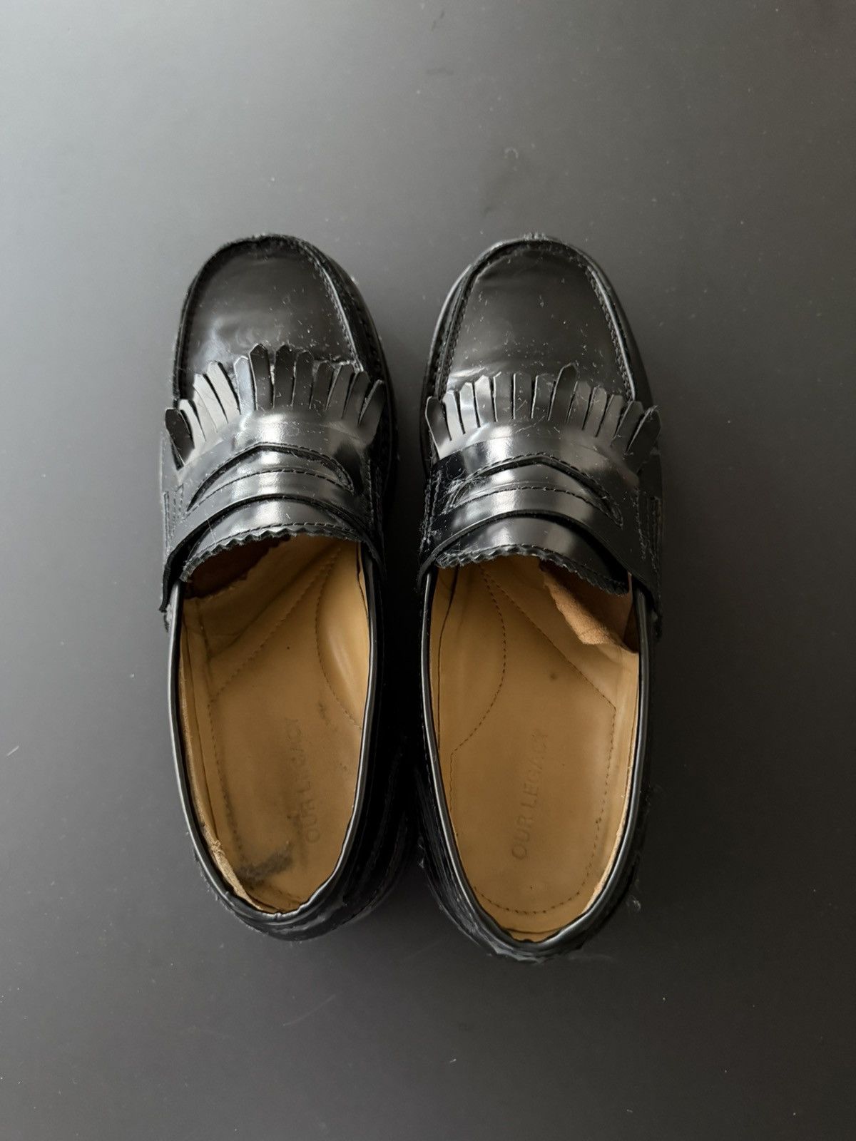 Our Legacy Our Legacy Black Fringed Loafer Size US 11 / EU 44 - 2 Thumbnail