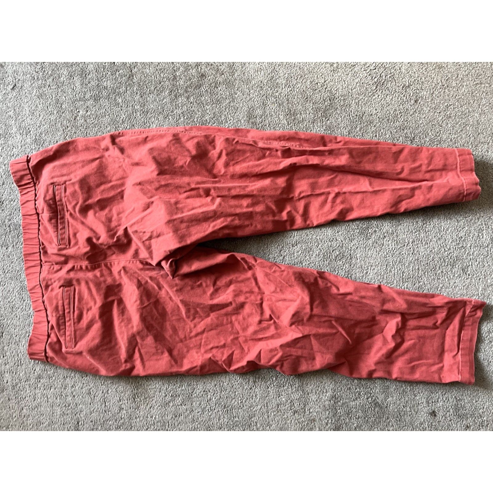Lands' End Lands' End Solid 2-Pocket Pull On Twill Pants Women 14 Coral Cotton Blend Twill Fit Regular Inseam 25 in Ankle Pockets Elastic Waist Shoes? Size 36" / US 14 / IT 50 - 4 Thumbnail