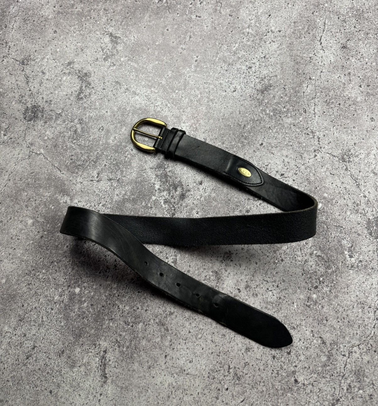 Ralph Lauren Vintage Polo Ralph Lauren Leather Belt Very Rare Black Gold Size ONE SIZE - 4 Thumbnail