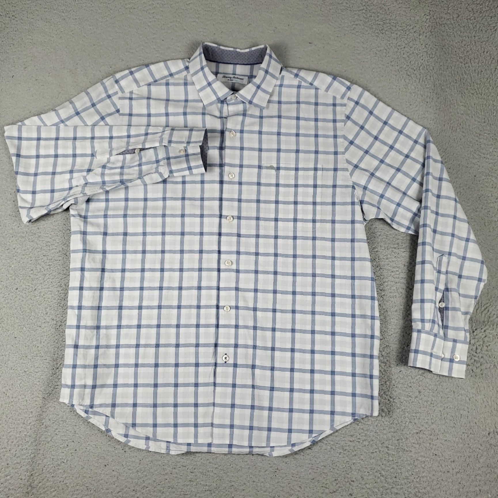 Tommy Bahama Tommy Bahama Shirt Mens Large Blue Plaid Cotton Button-Up Long Sleeve Size US L / EU 52-54 / 3 - 2 Thumbnail
